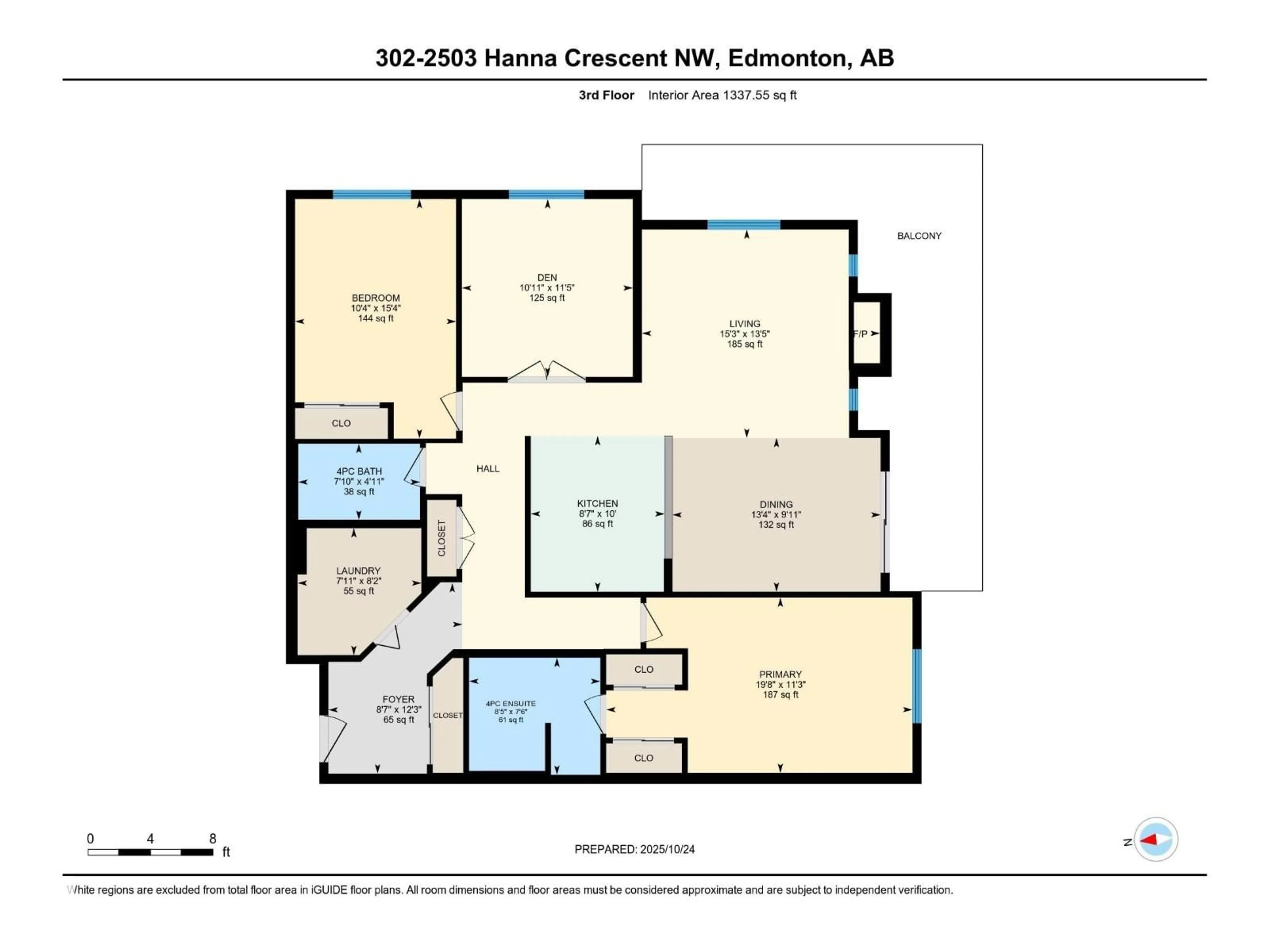 Floor plan for #302 - 2503 HANNA CR, Edmonton Alberta T6R0H1