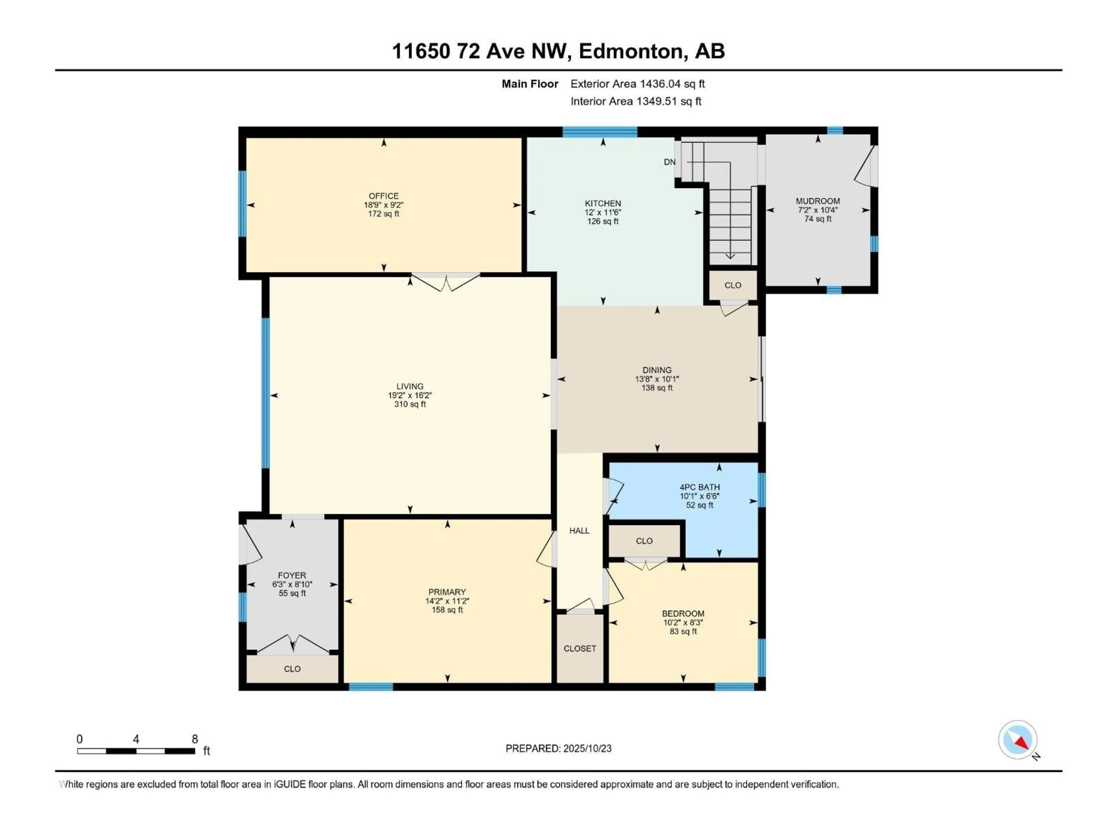 Floor plan for NW - 11650 72 AV, Edmonton Alberta T5G0C1