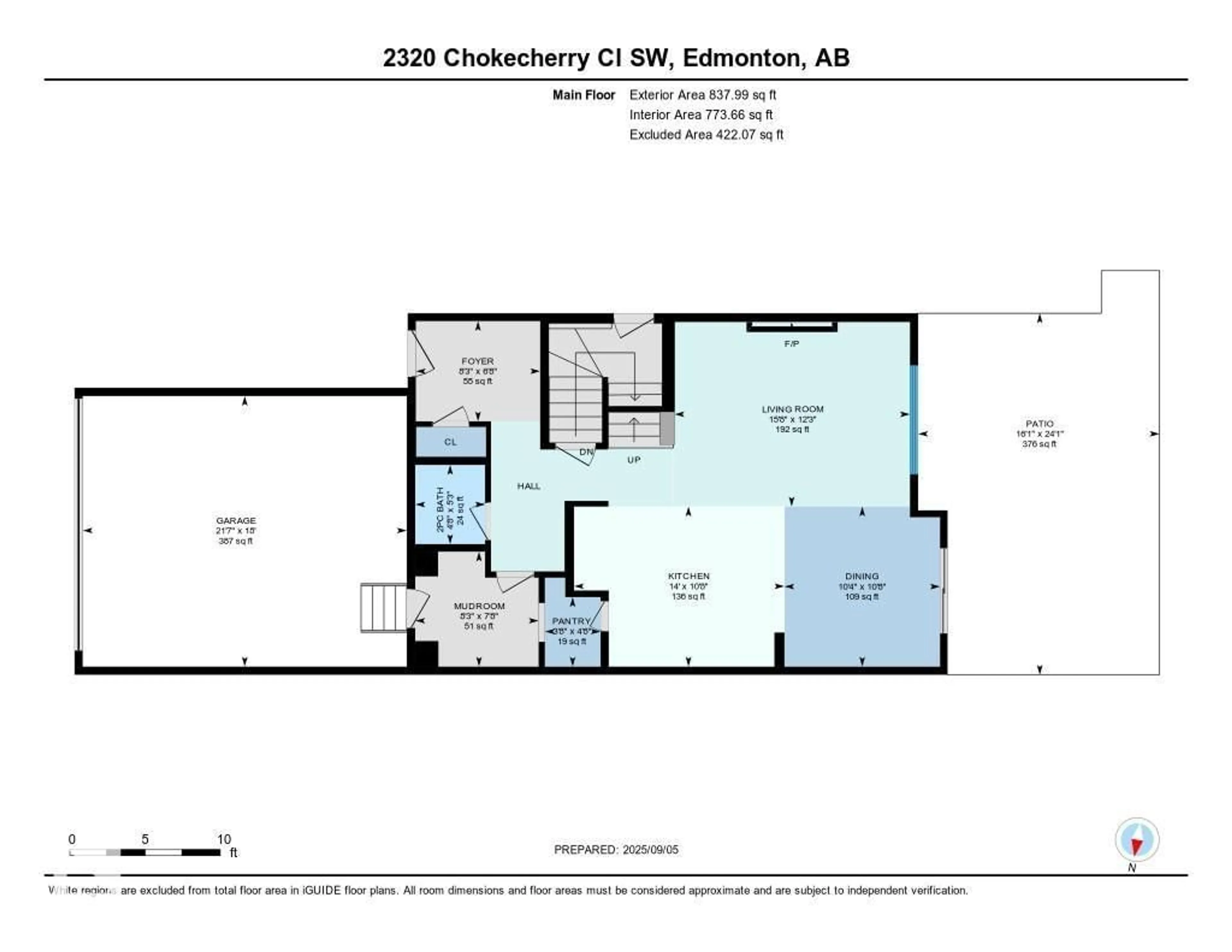 Floor plan for 2320 CHOKECHERRY CL, Edmonton Alberta T6X2M7