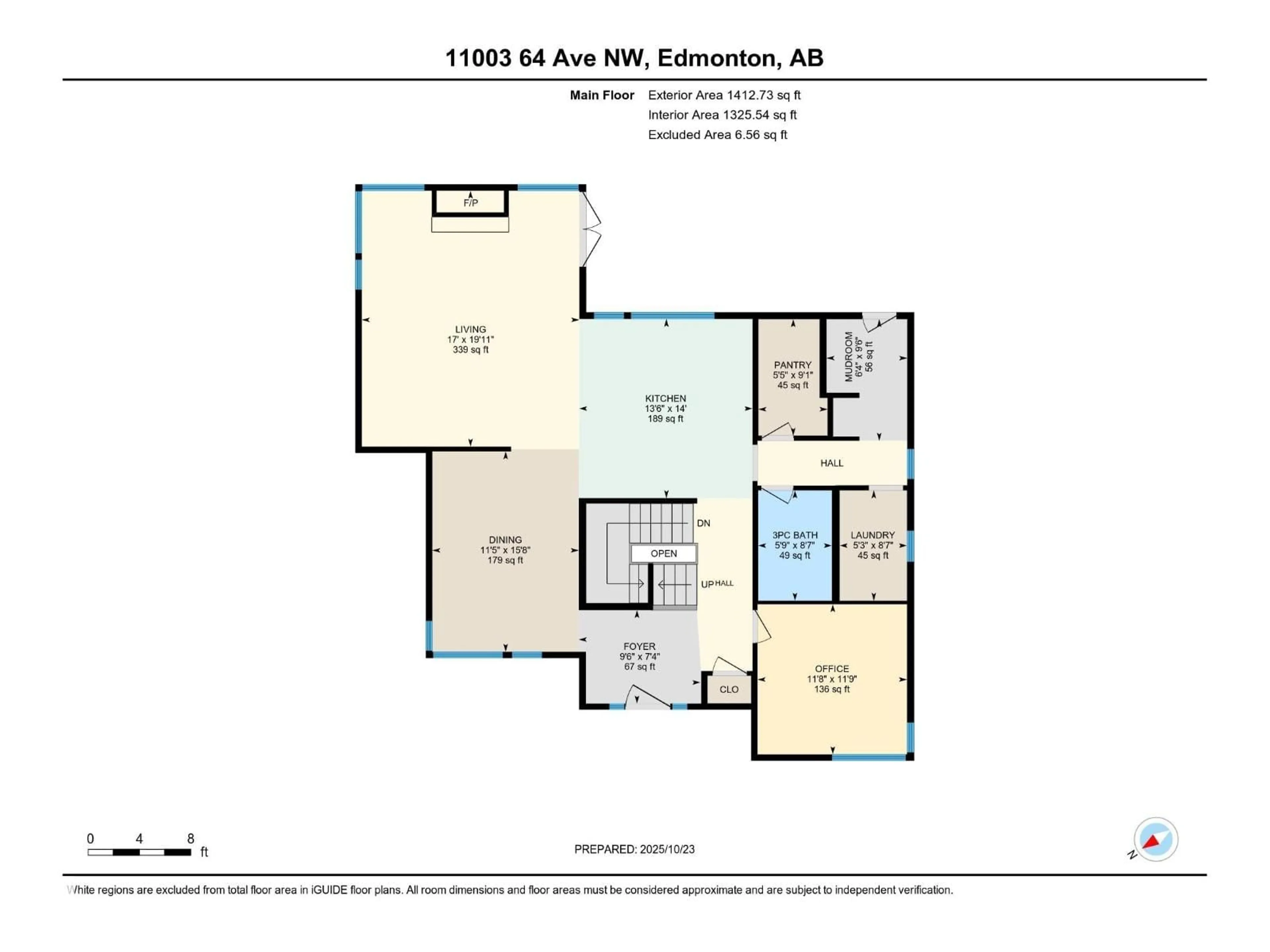Floor plan for 11003 64 AV, Edmonton Alberta T6H1T4