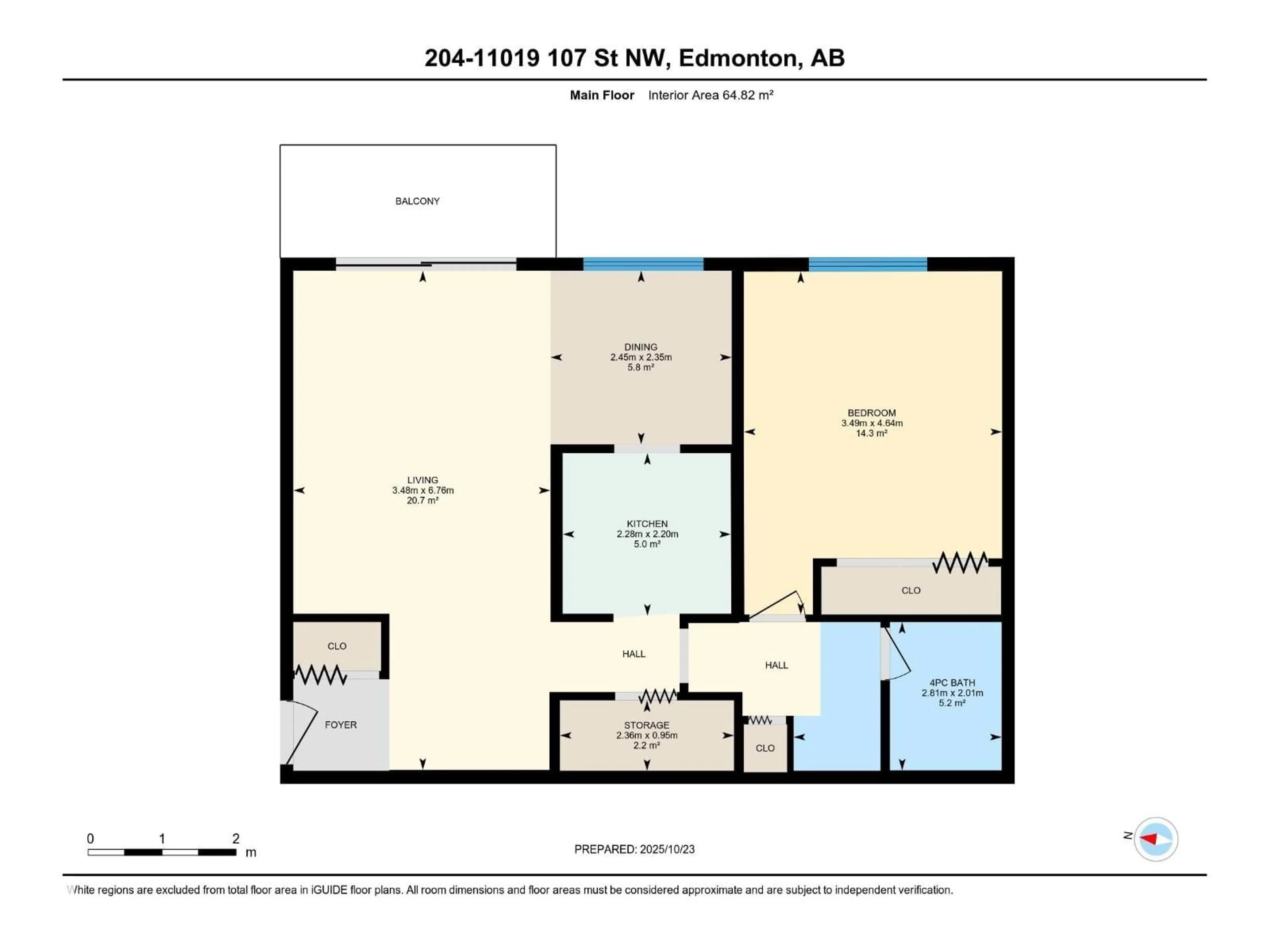 Floor plan for 204 - 11019 107 ST, Edmonton Alberta T5H2Z6