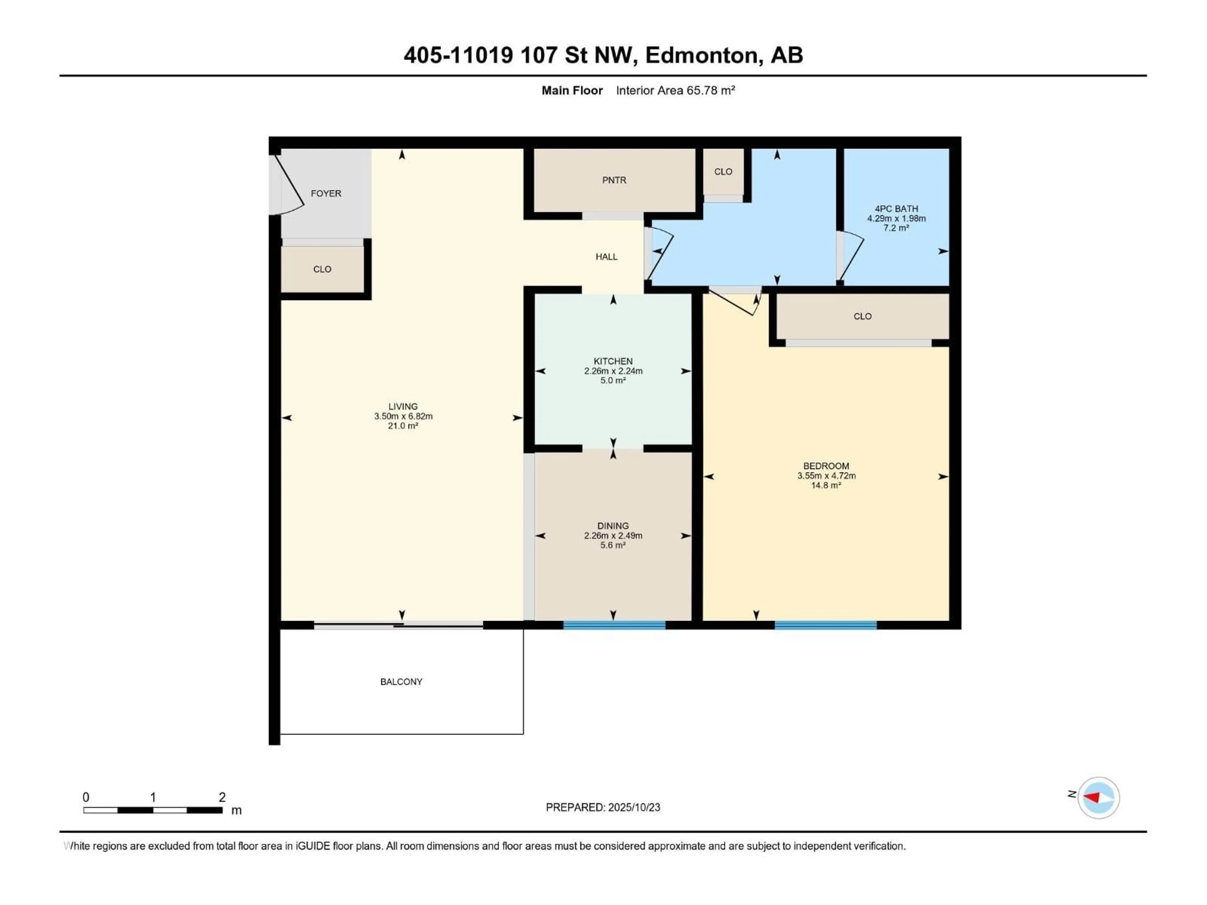 Floor plan for 405 - 11019 107 ST, Edmonton Alberta T5H2Z6