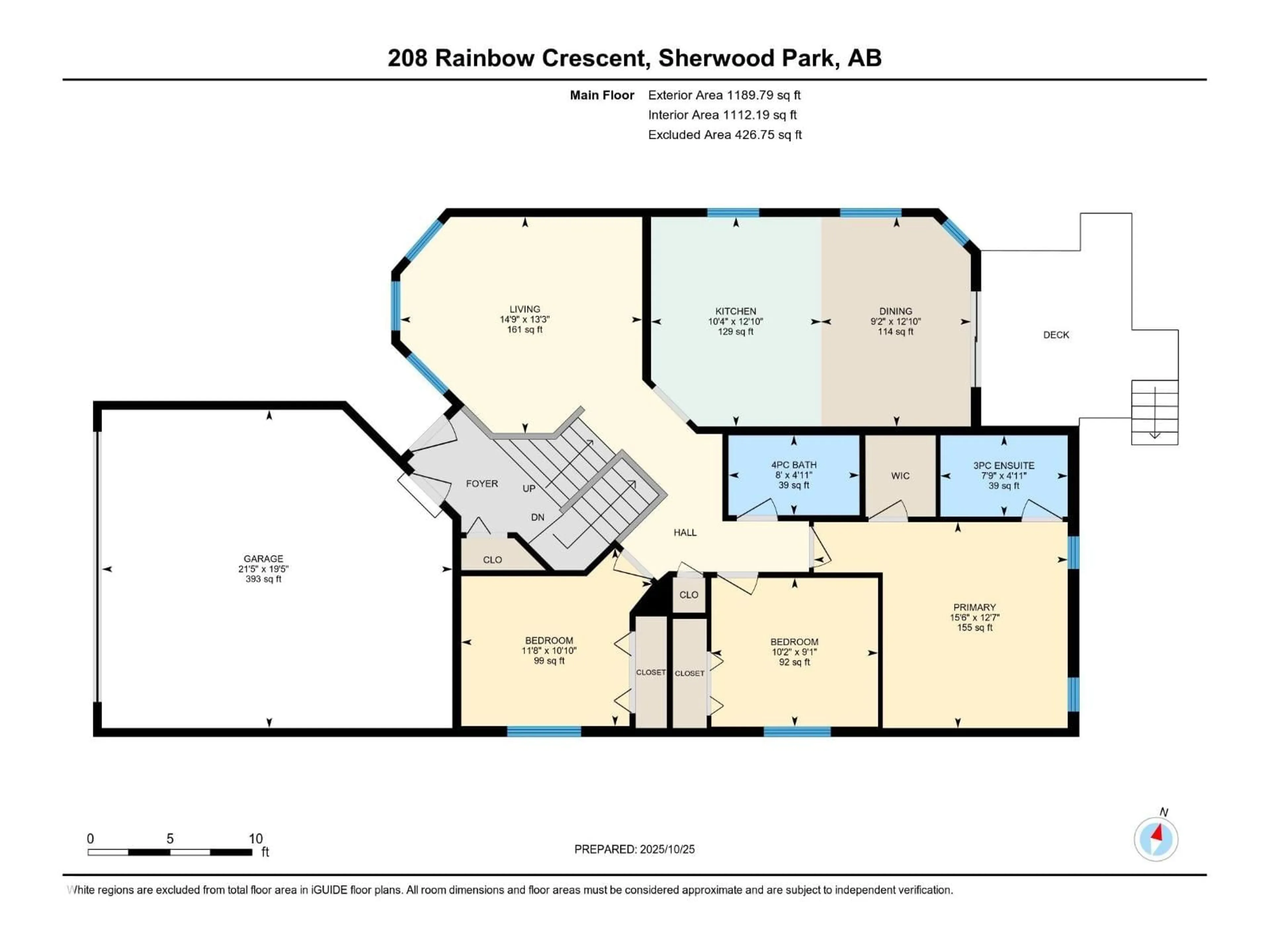 Floor plan for 208 RAINBOW CR, Sherwood Park Alberta T8A5W6