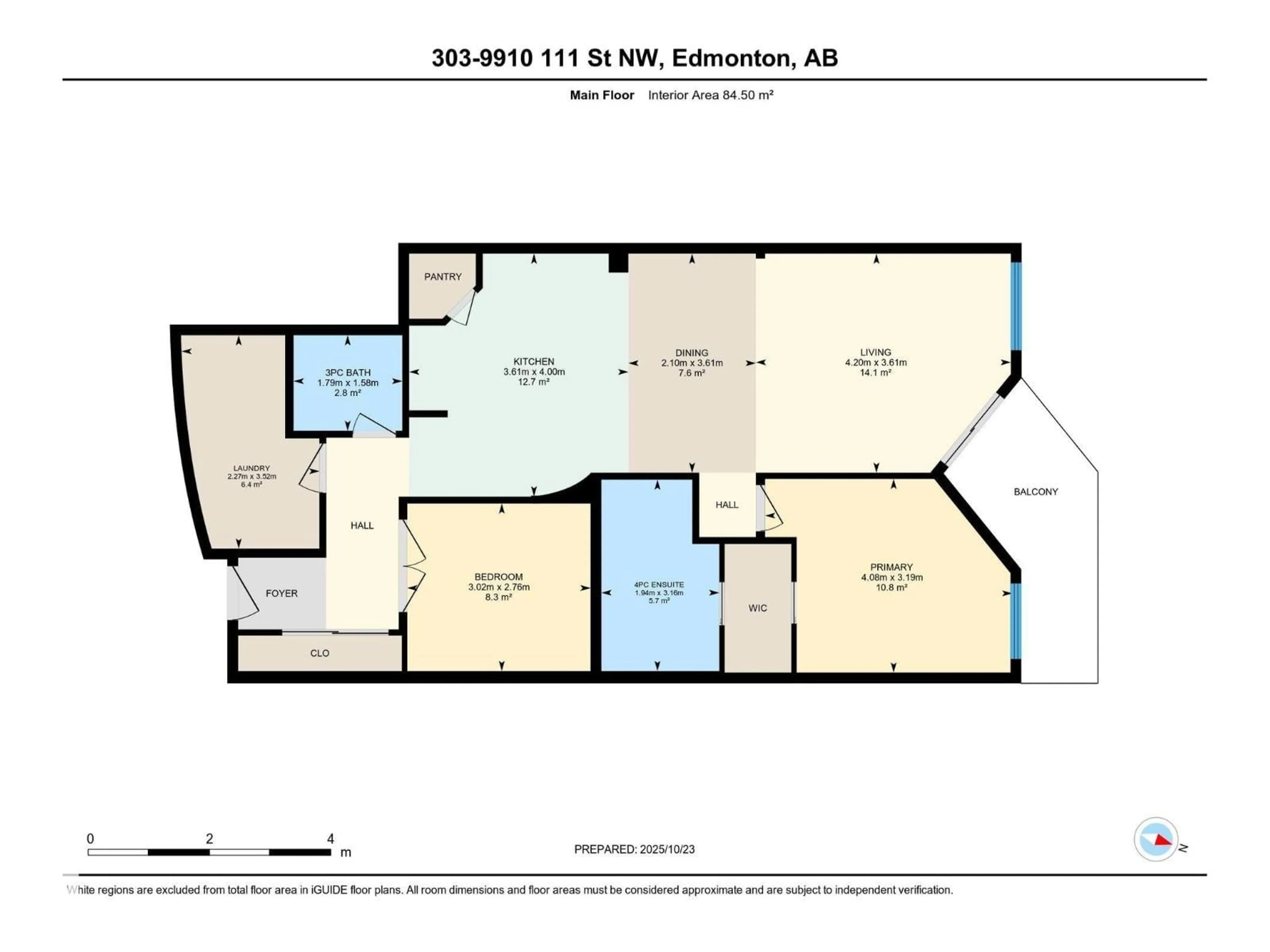 Floor plan for #303 - 9910 111 ST, Edmonton Alberta T5K1K2