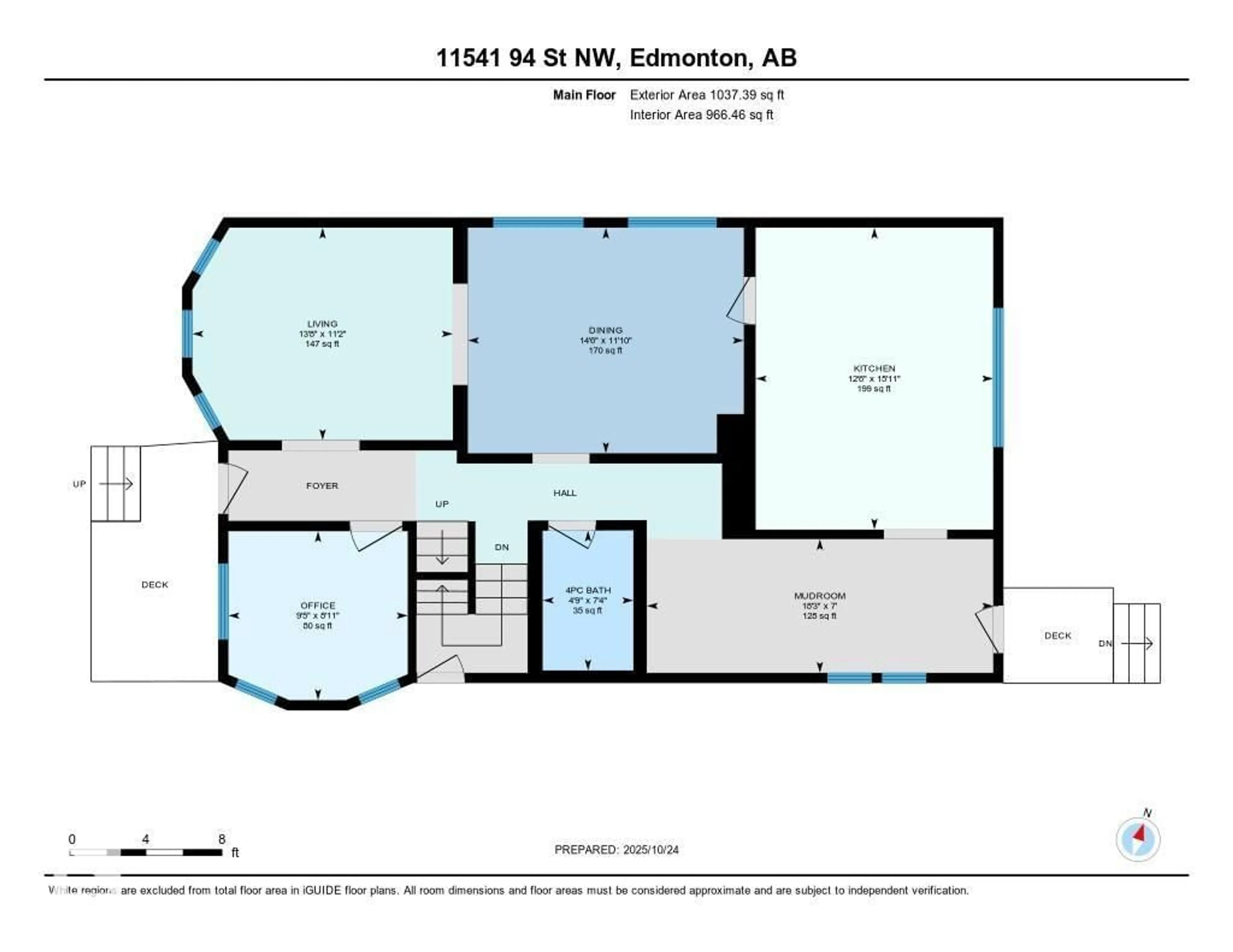Floor plan for 11541 94 ST, Edmonton Alberta T5G1H6
