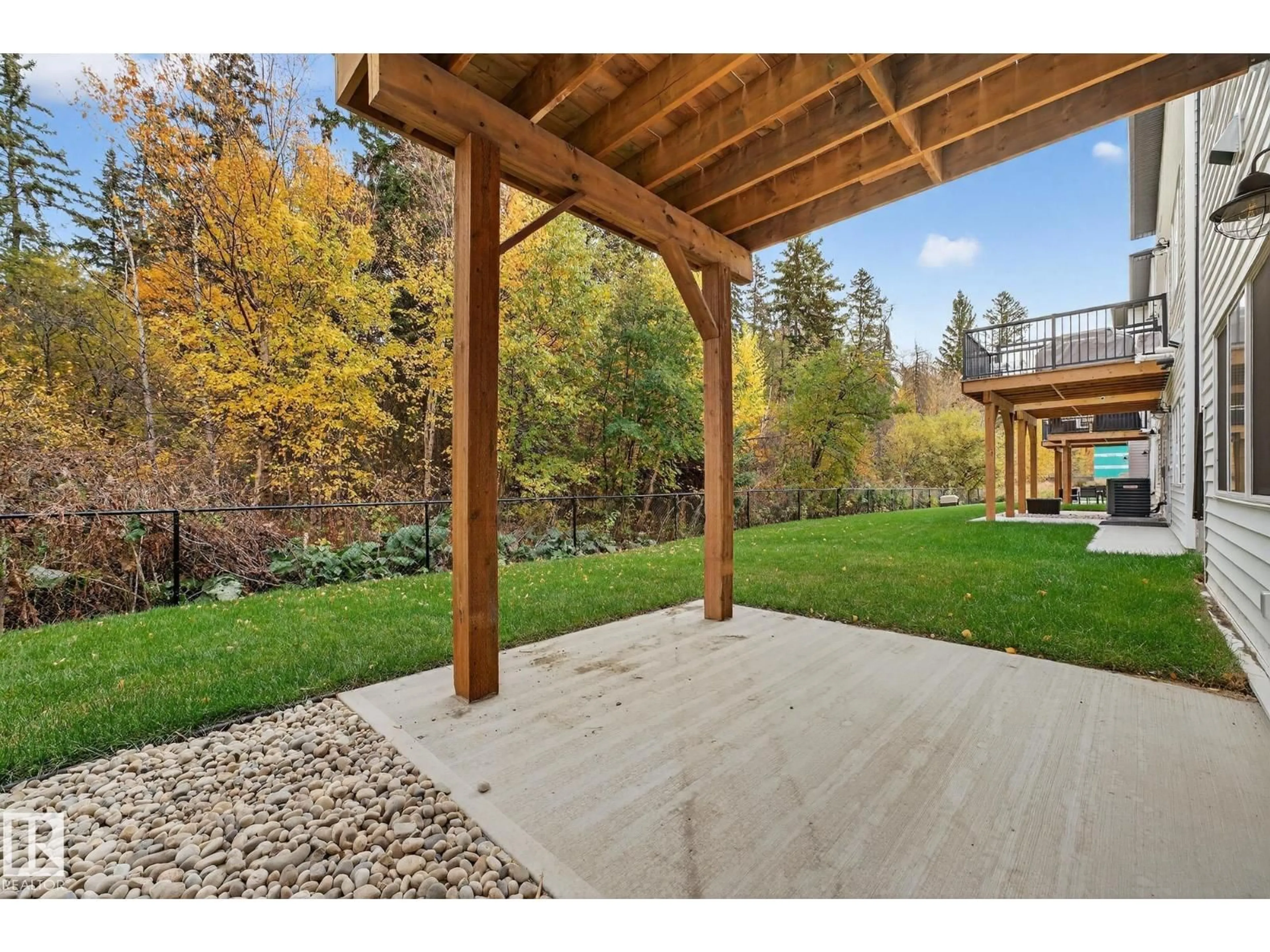 Patio, forest/trees view for 5122 - 19 213A ST NW, Edmonton Alberta T6M0K7