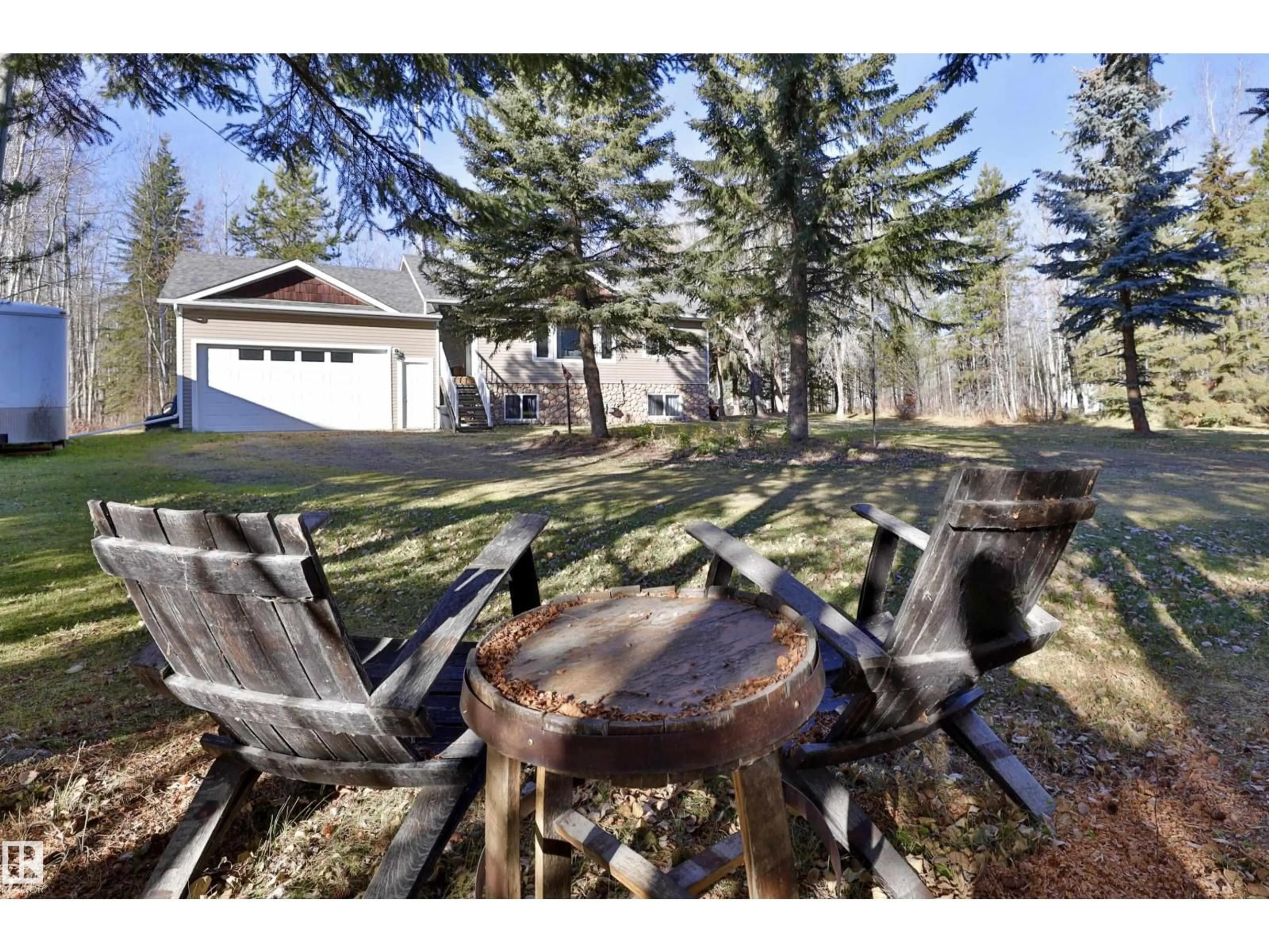 Patio, forest/trees view for 4351 22 ST, Rural Wetaskiwin County Alberta T0C2C0