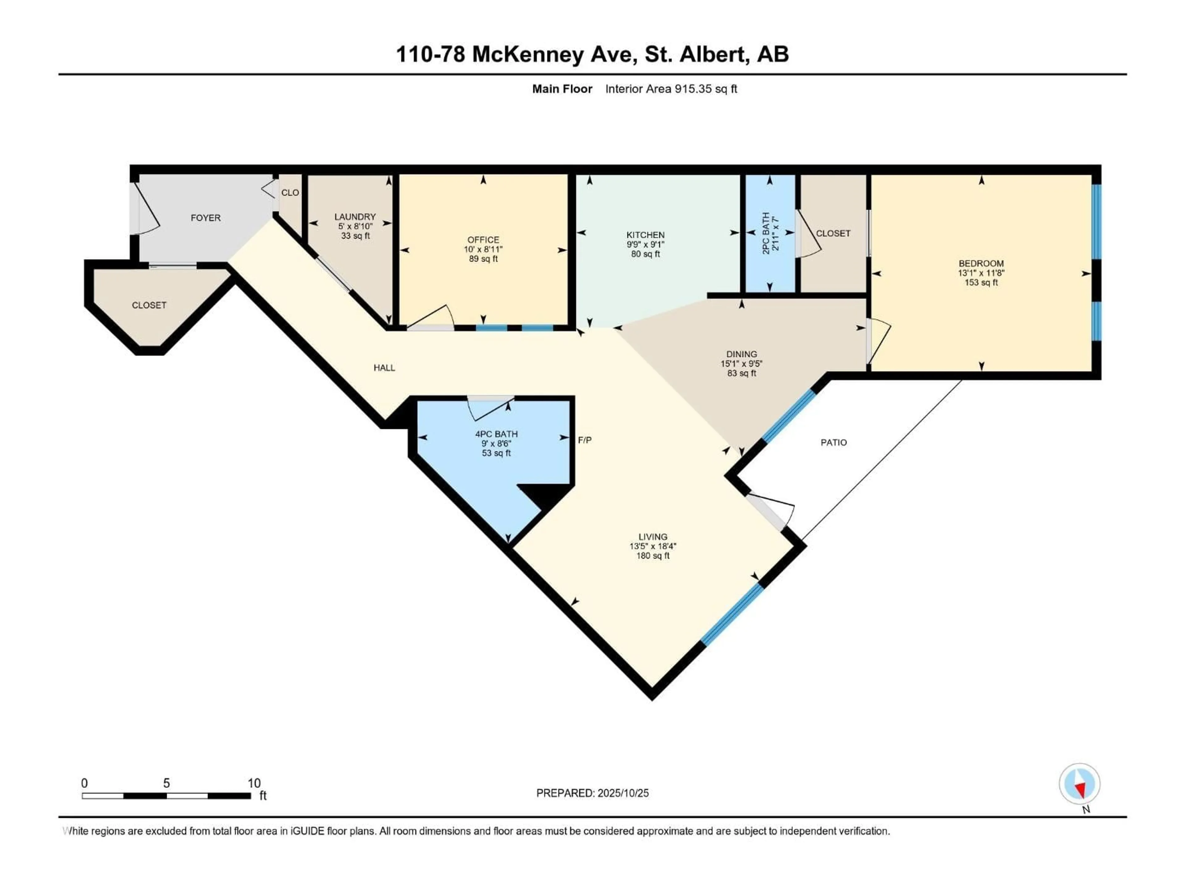 Floor plan for 78 - 110 MCKENNEY AV, St. Albert Alberta T8N1L9