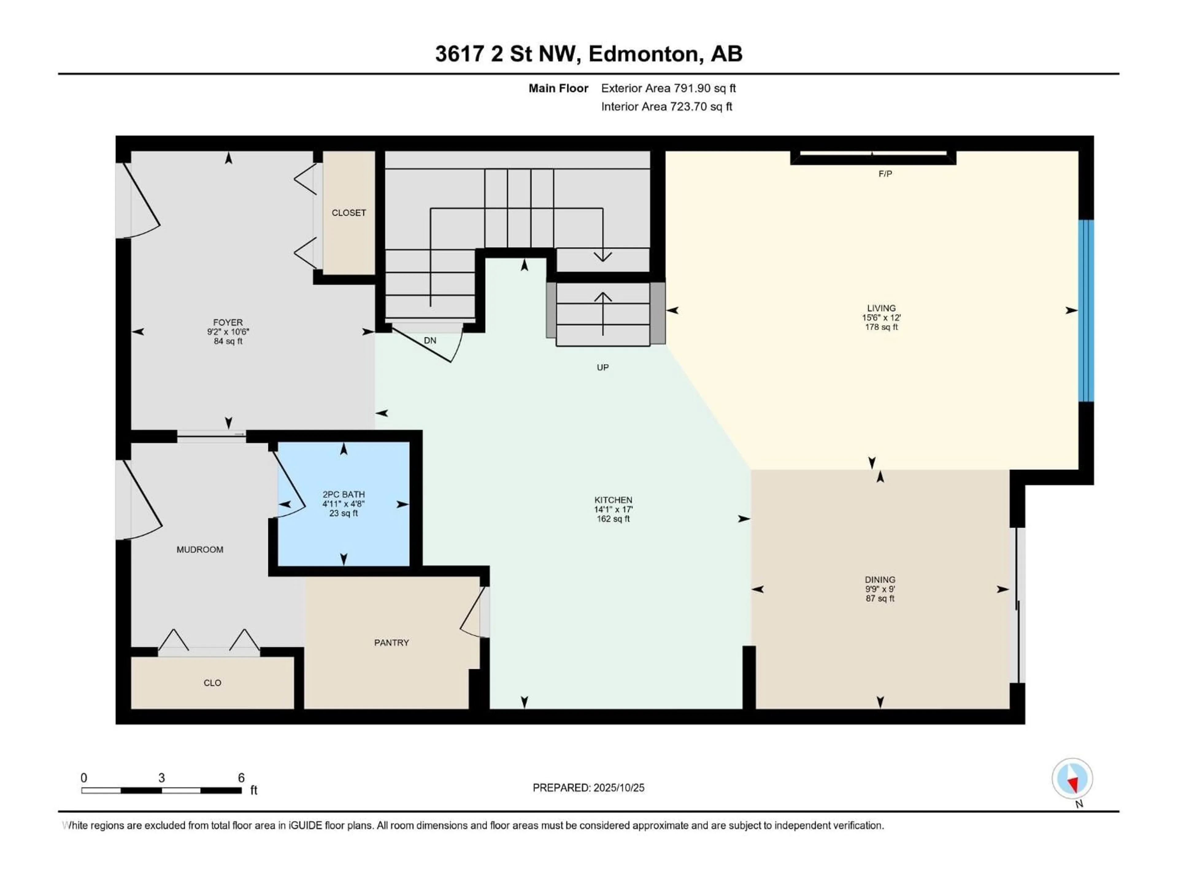 Floor plan for NW - 3617 2 ST, Edmonton Alberta T6T2P9