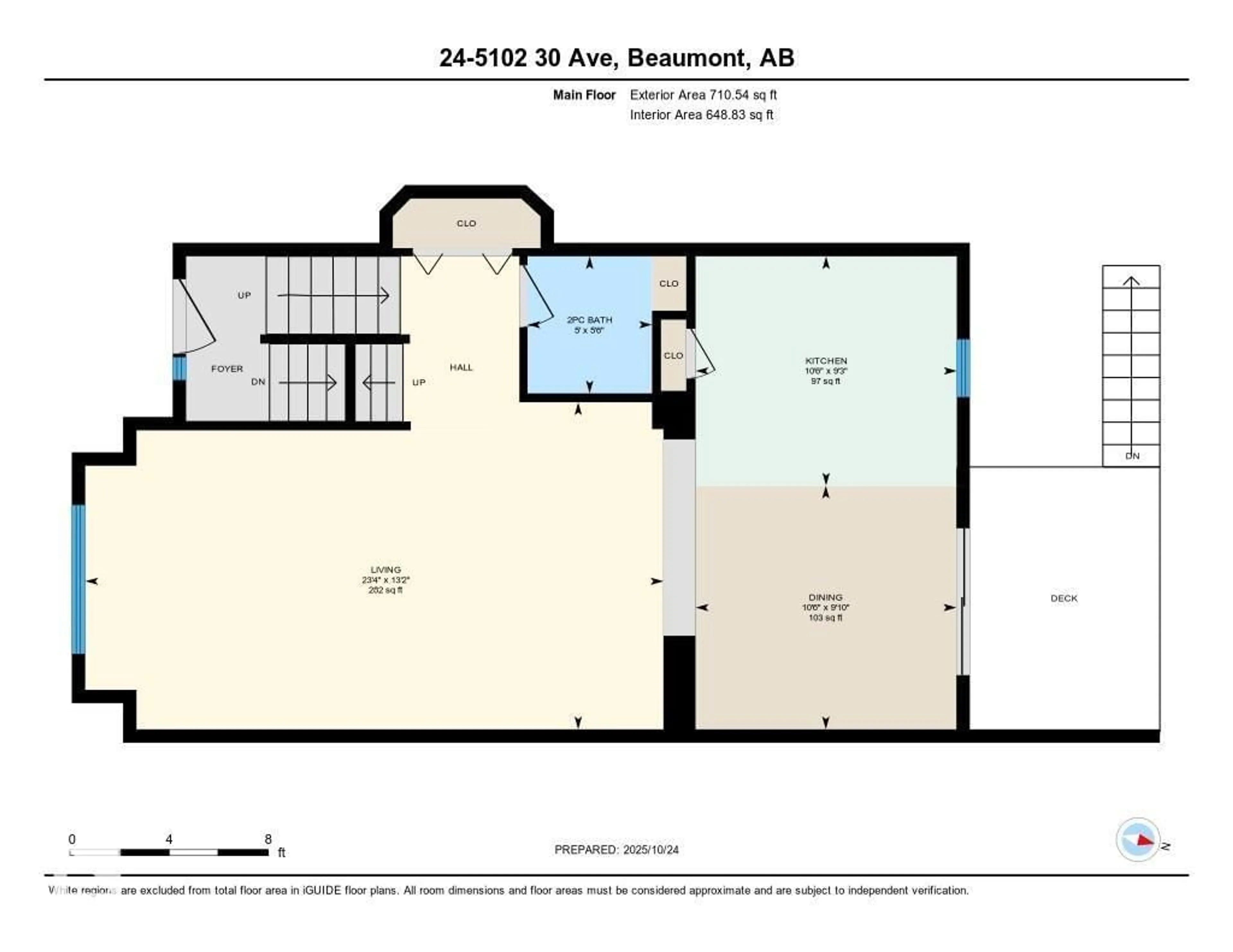 Floor plan for 24 - 5102 30 AV, Beaumont Alberta T4X0A9