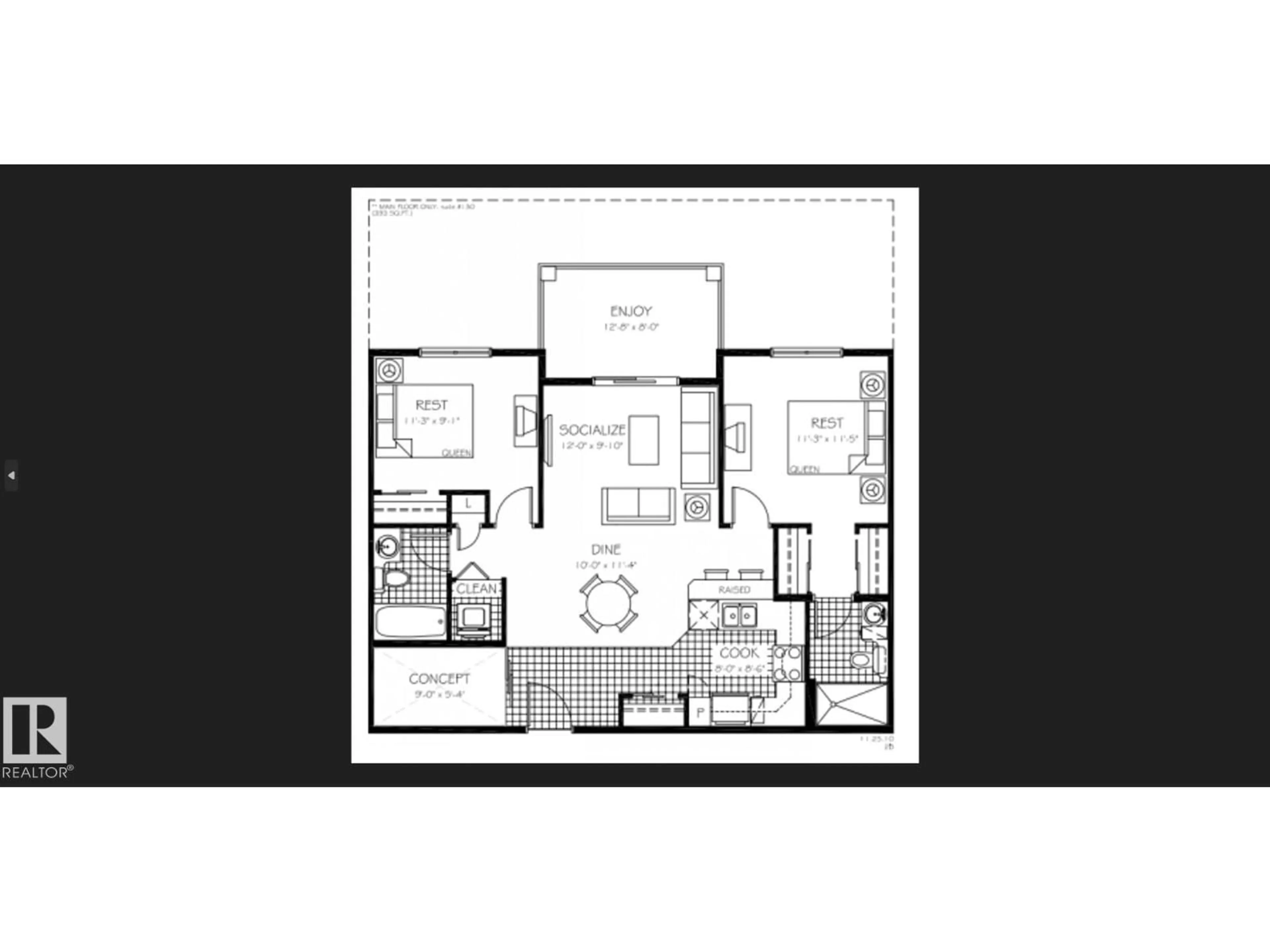 Floor plan for 430 - 7825 71 ST, Edmonton Alberta T6B3R9