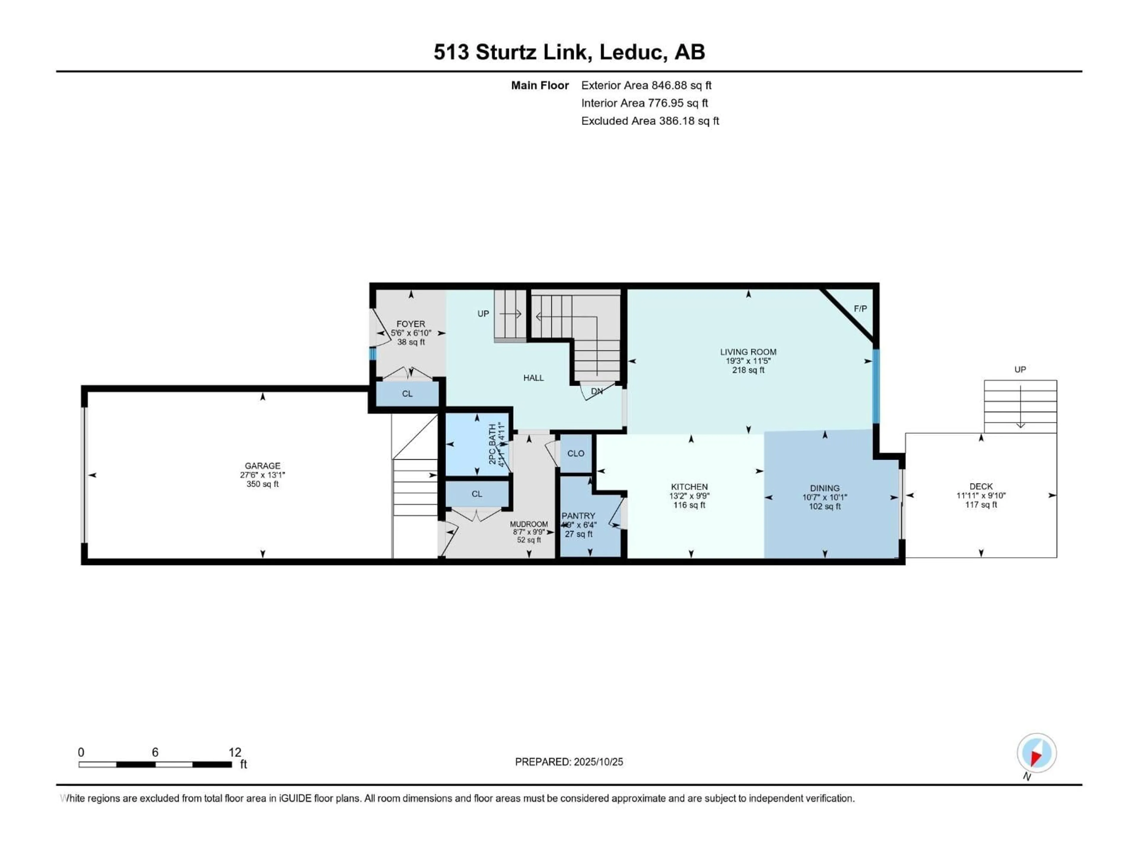 Floor plan for 513 STURTZ LI, Leduc Alberta T9E0Y6