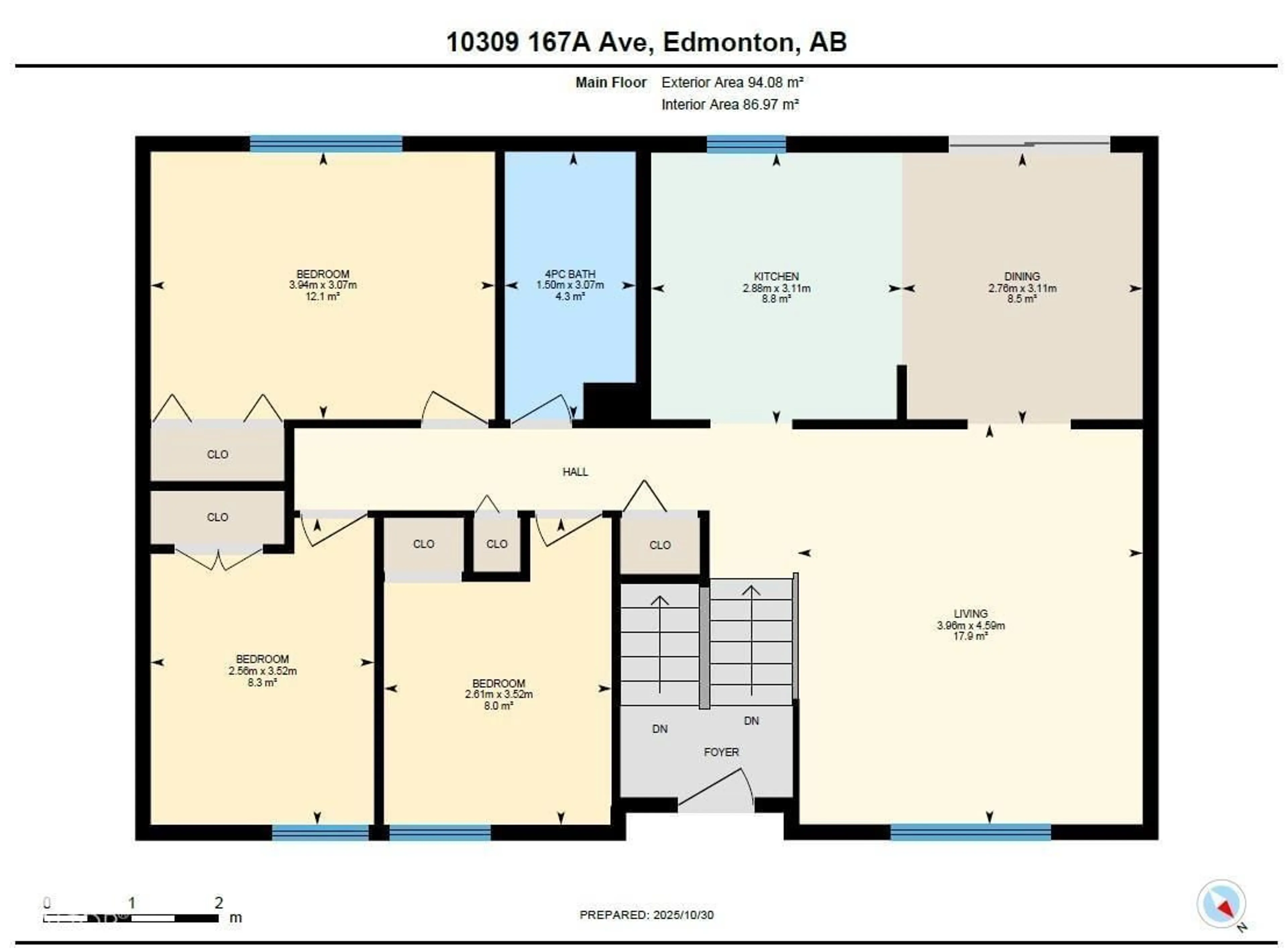 Floor plan for 10309 167A AV, Edmonton Alberta T5X2Y8