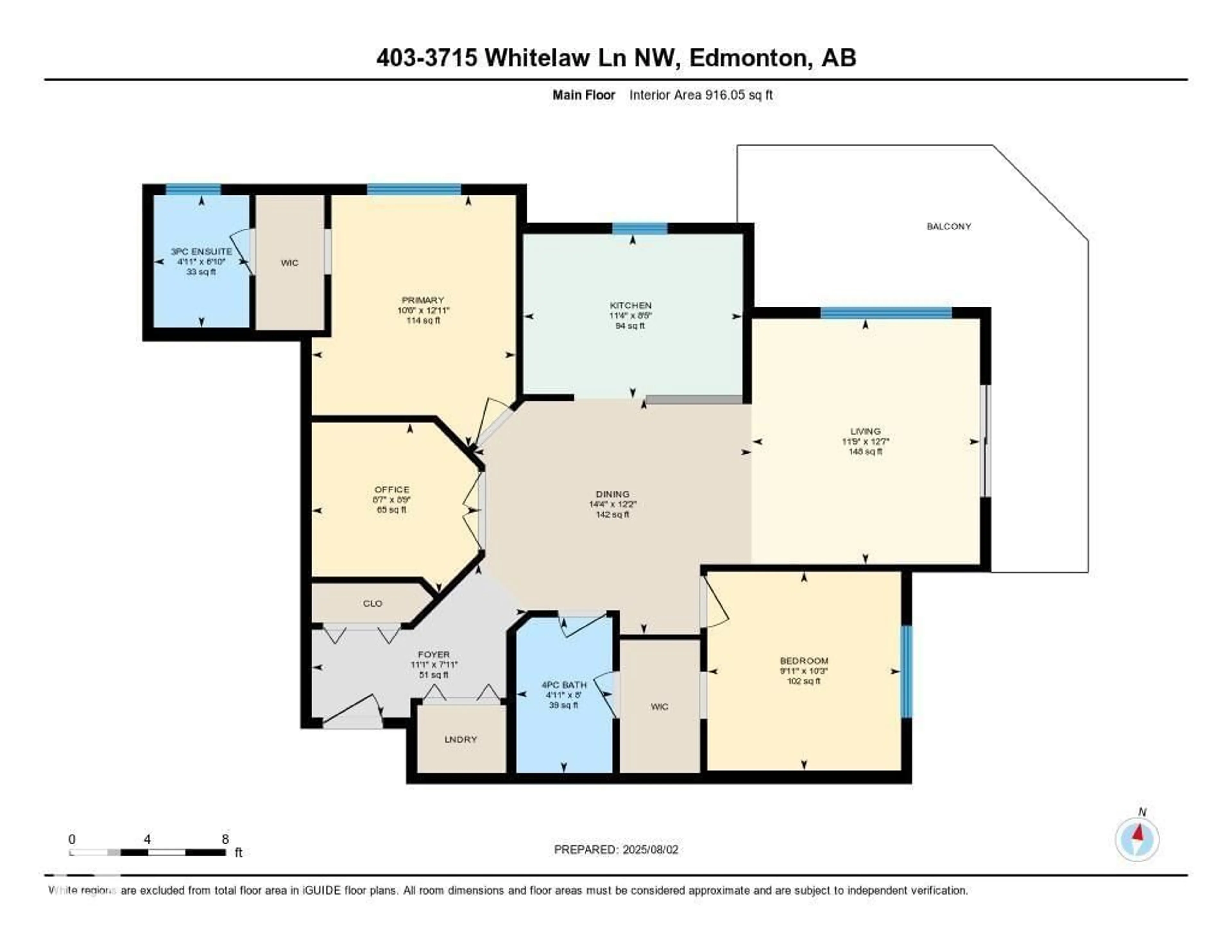 Floor plan for #403 - 3715 WHITELAW LN, Edmonton Alberta T6W2C3
