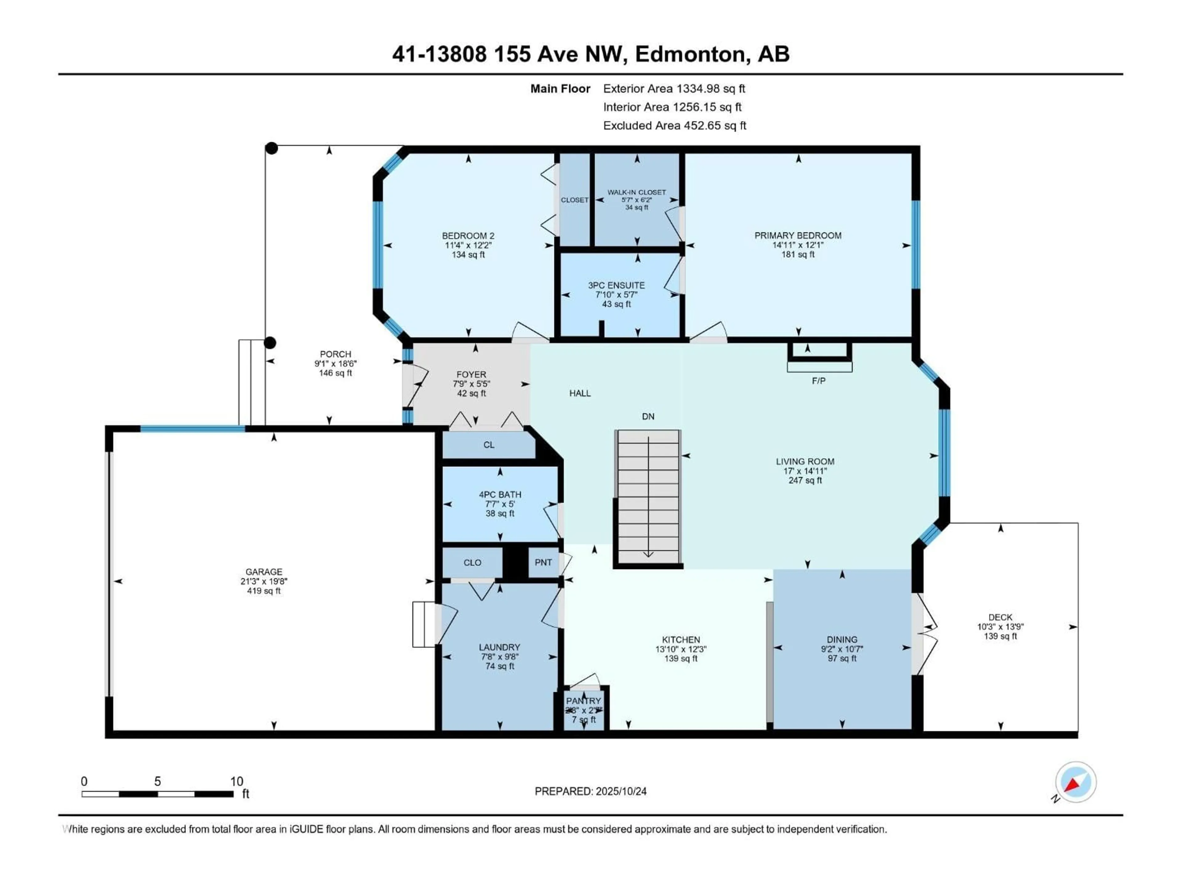 Floor plan for #41 - 13808 155 AV, Edmonton Alberta T6V1T8