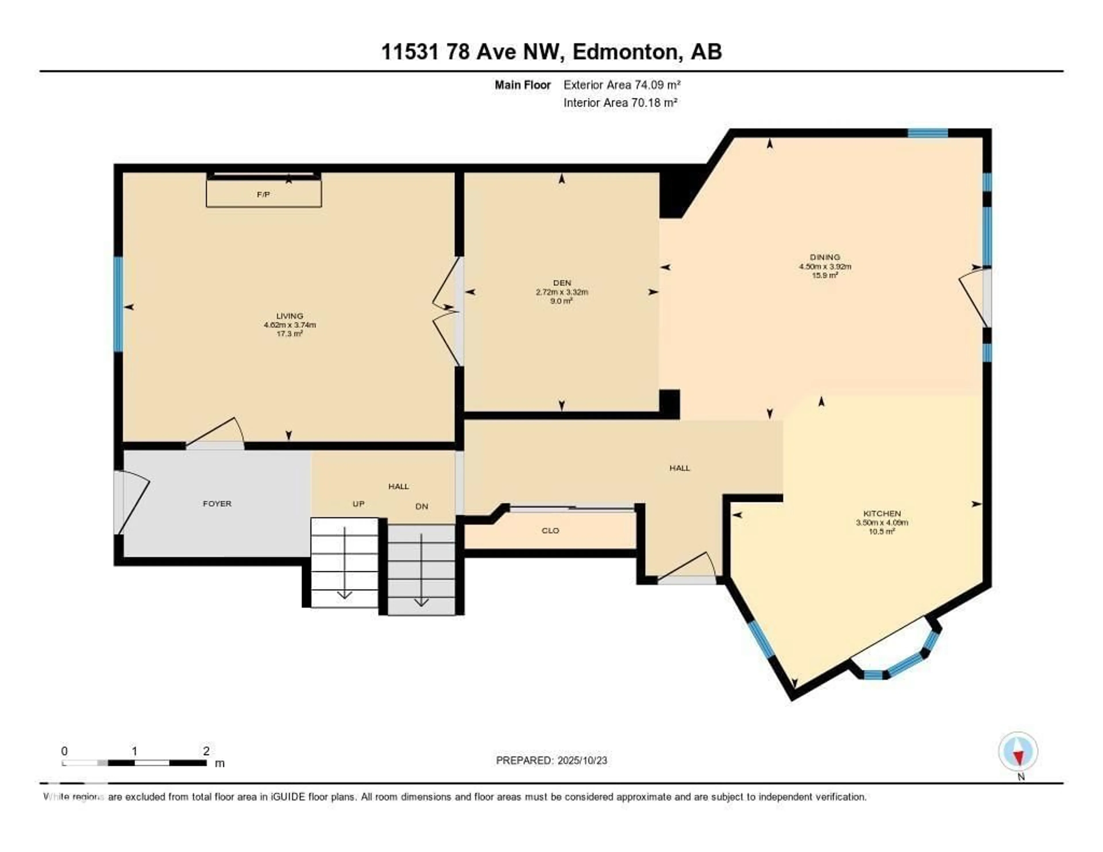 Floor plan for 11531 78 AV, Edmonton Alberta T6G0N4