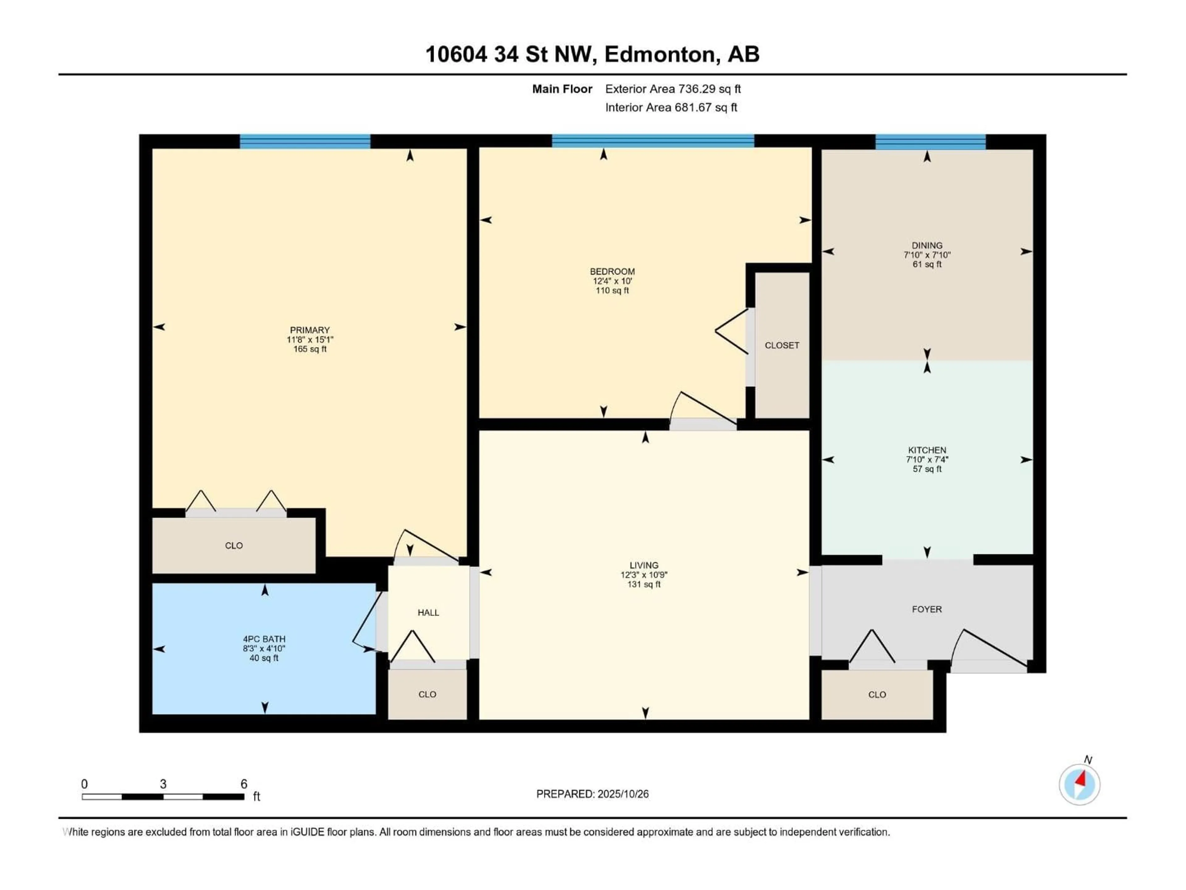 Floor plan for #104 - 10604 34 ST, Edmonton Alberta T5W1Y2