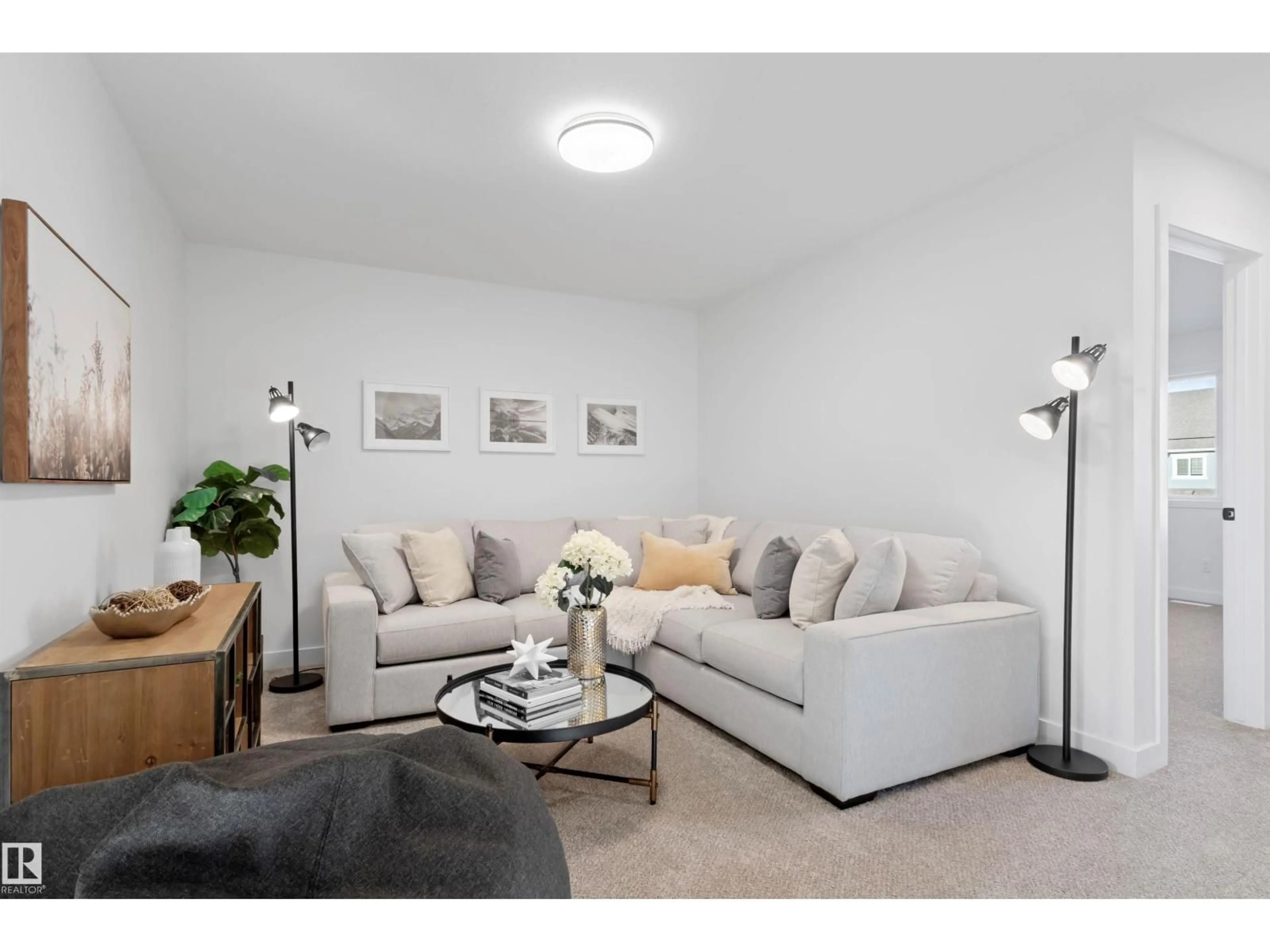 Living room with furniture, unknown for SW - 4809 CAWSEY TC, Edmonton Alberta T6W5M7