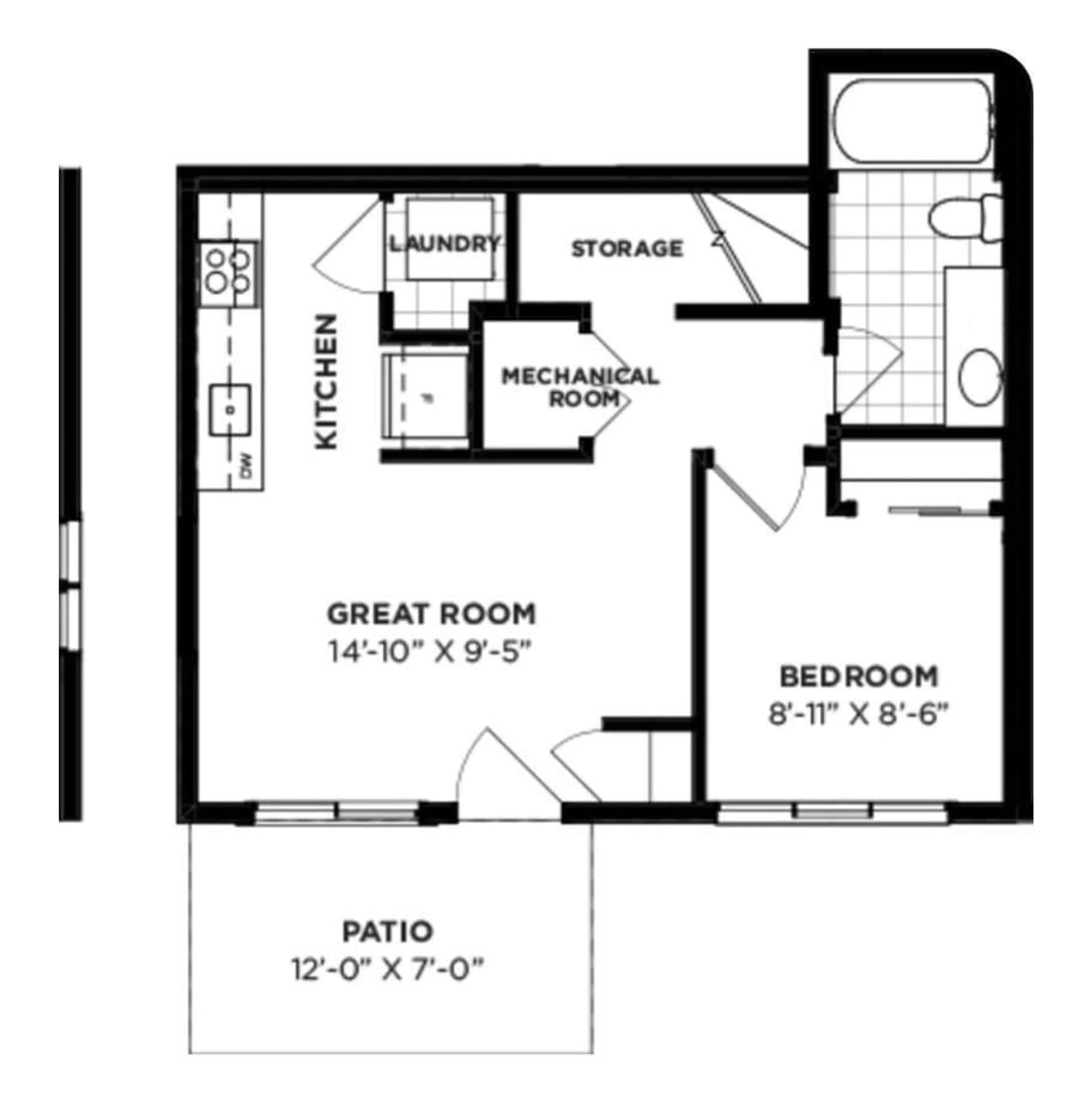 Floor plan for 446 - 70 ALLARD BV, Edmonton Alberta T6W3S7