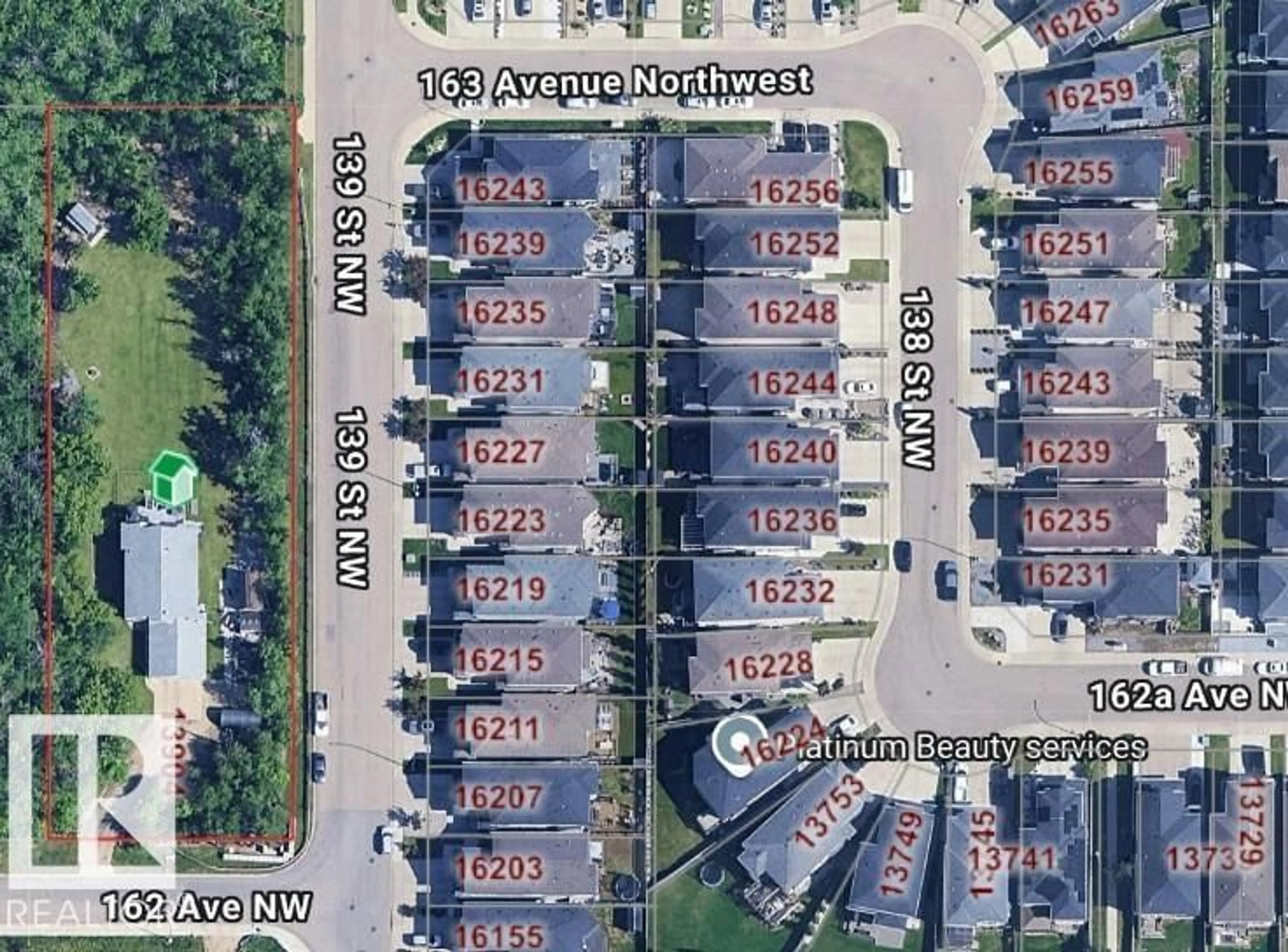 A pic from outside/outdoor area/front of a property/back of a property/a pic from drone, street for 13904 162 AV, Edmonton Alberta T6V1J4