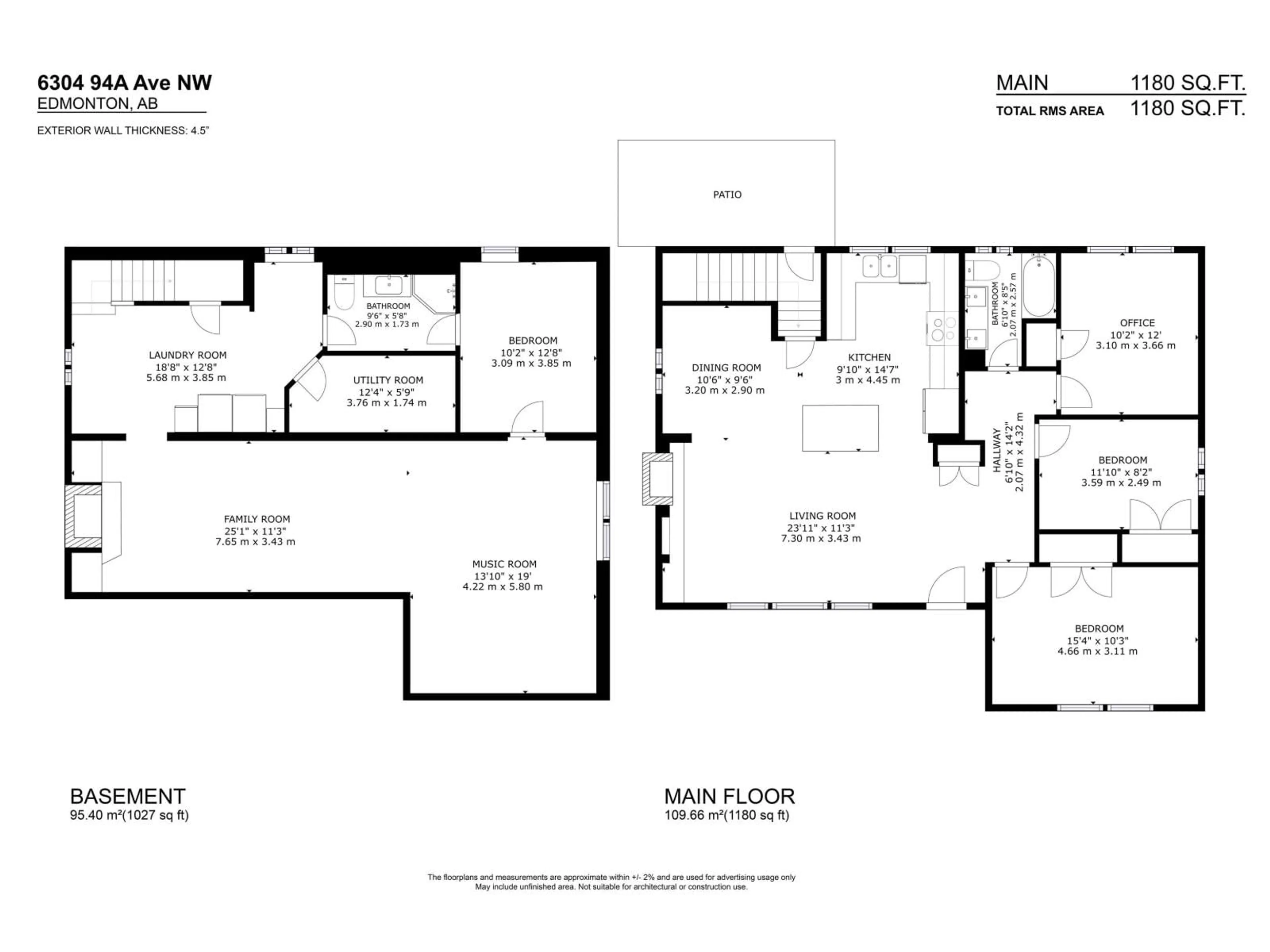 Floor plan for 6304 94A AV, Edmonton Alberta T6B0Y8