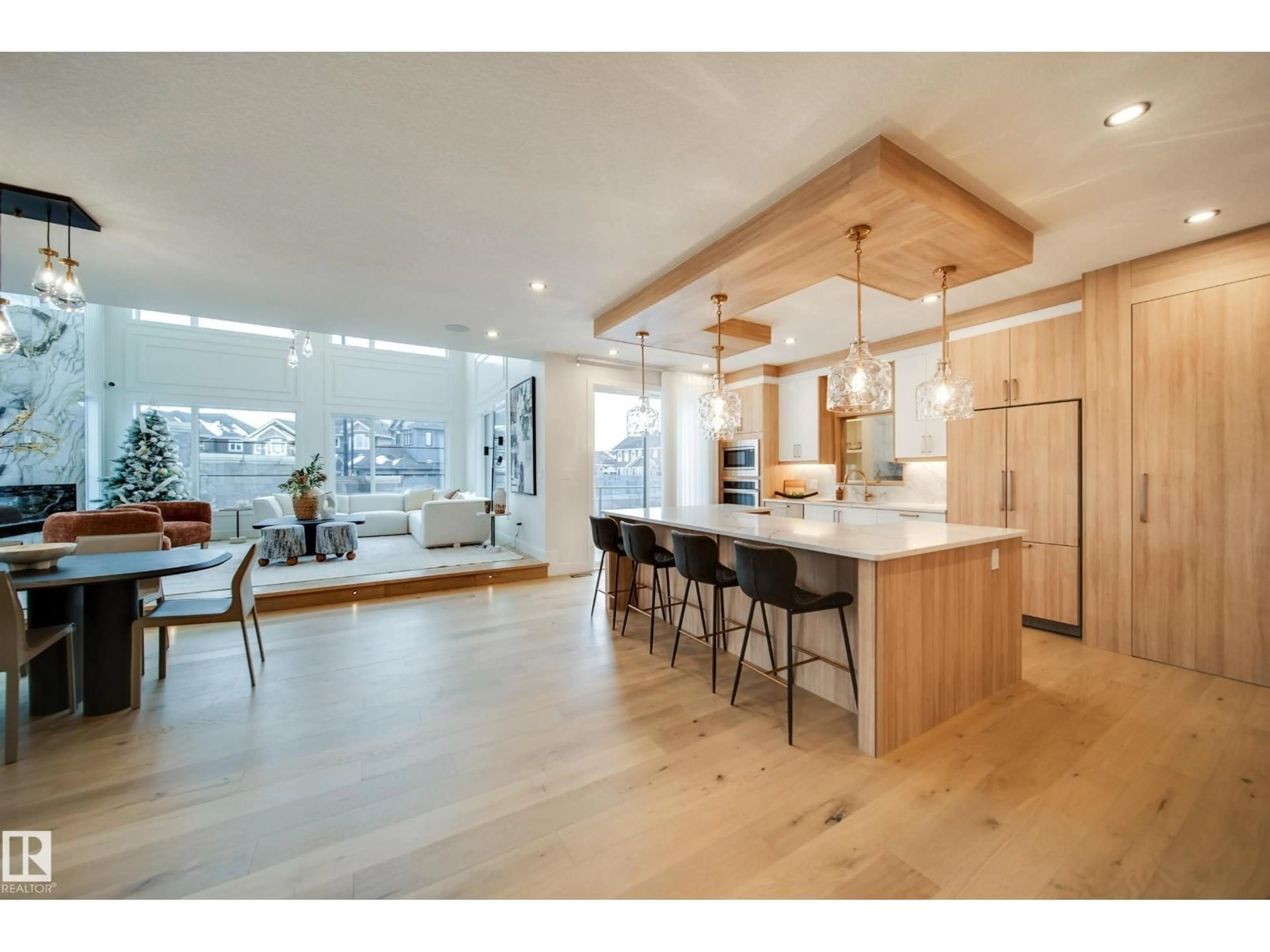 Open concept kitchen, wood/laminate floor for SW - 3304 169 ST, Edmonton Alberta T5R2X1