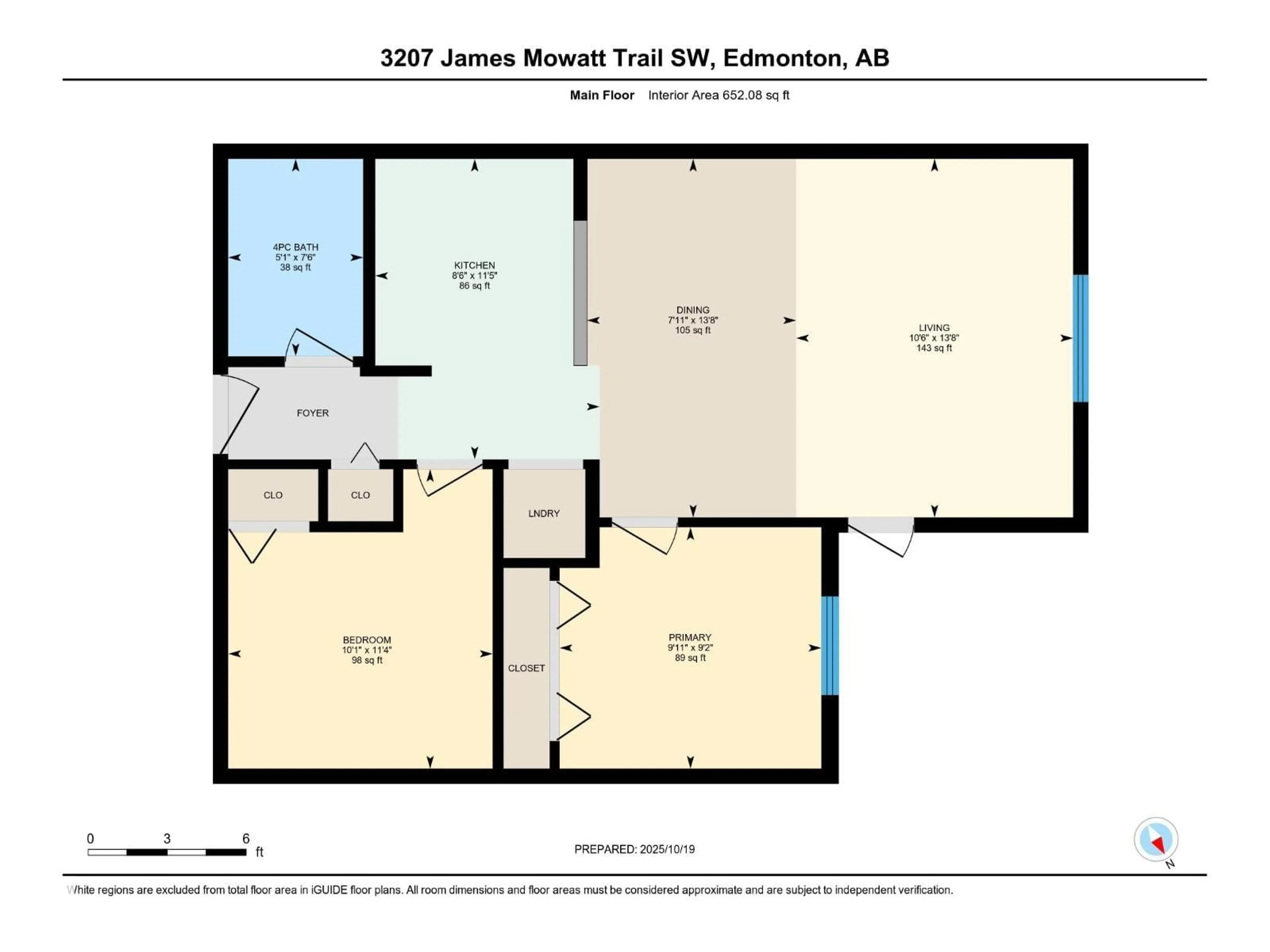 Floor plan for 206 - 3207 JAMES MOWATT TR, Edmonton Alberta T6W3L6