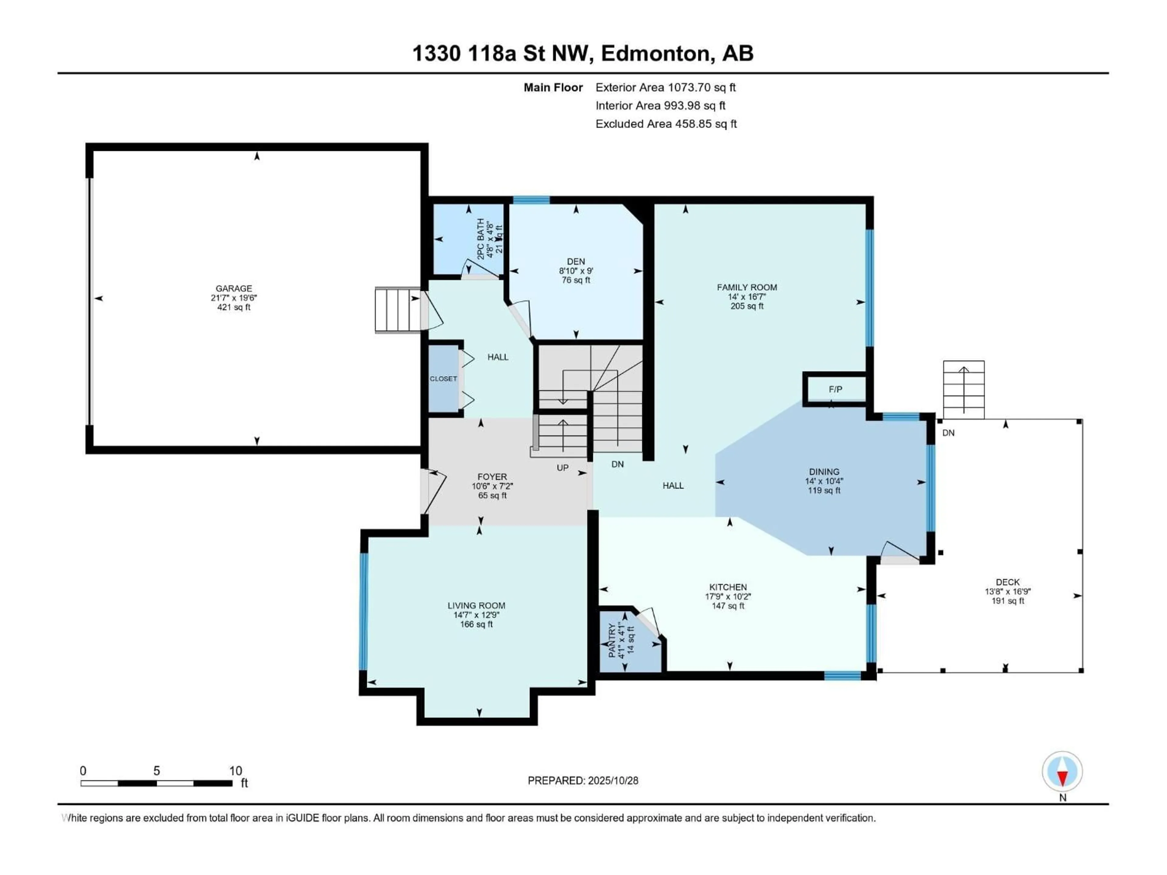 Floor plan for NW - 1330 118A ST, Edmonton Alberta T6J7G2