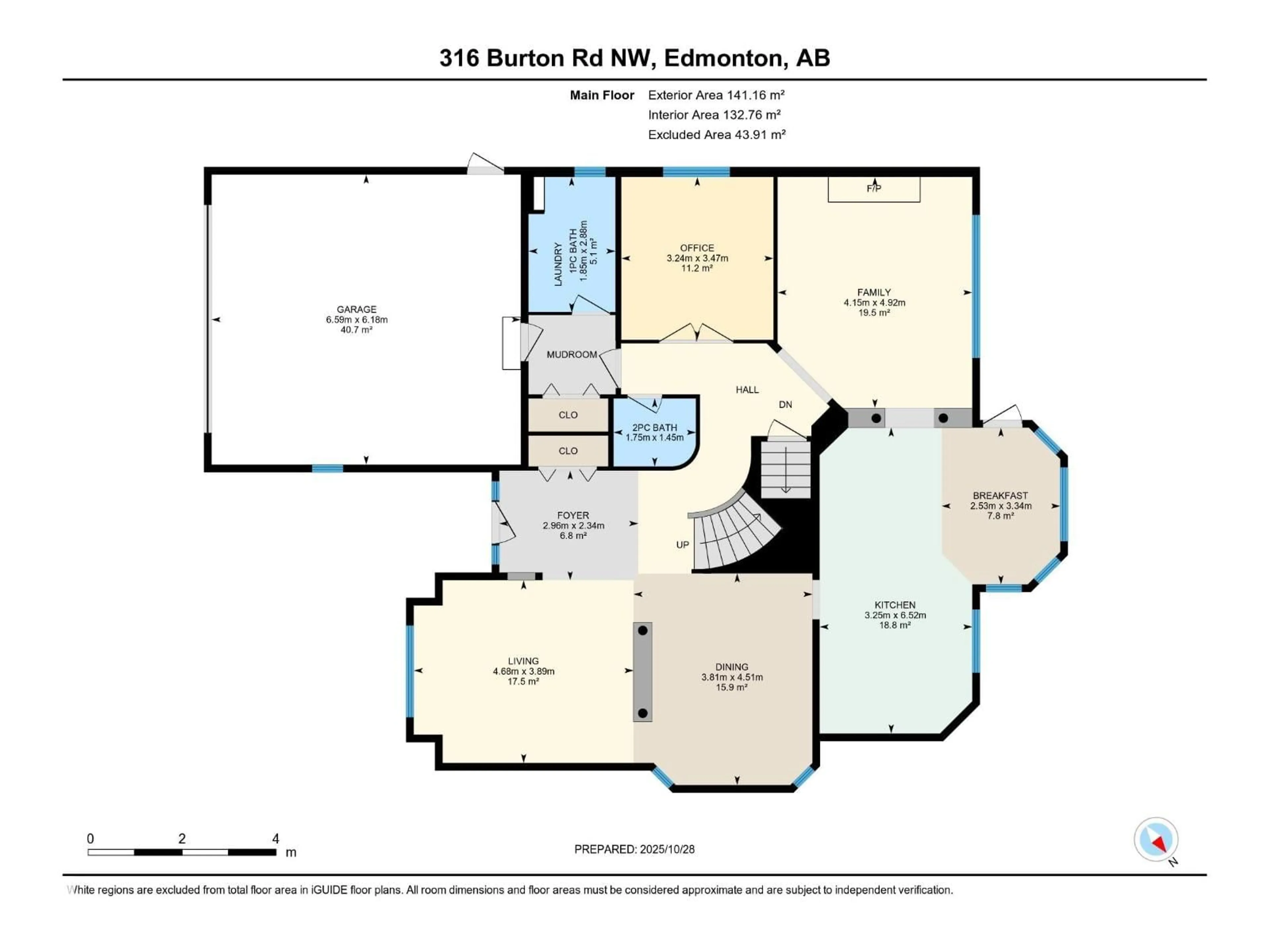 Floor plan for 316 BURTON RD, Edmonton Alberta T6R2G7