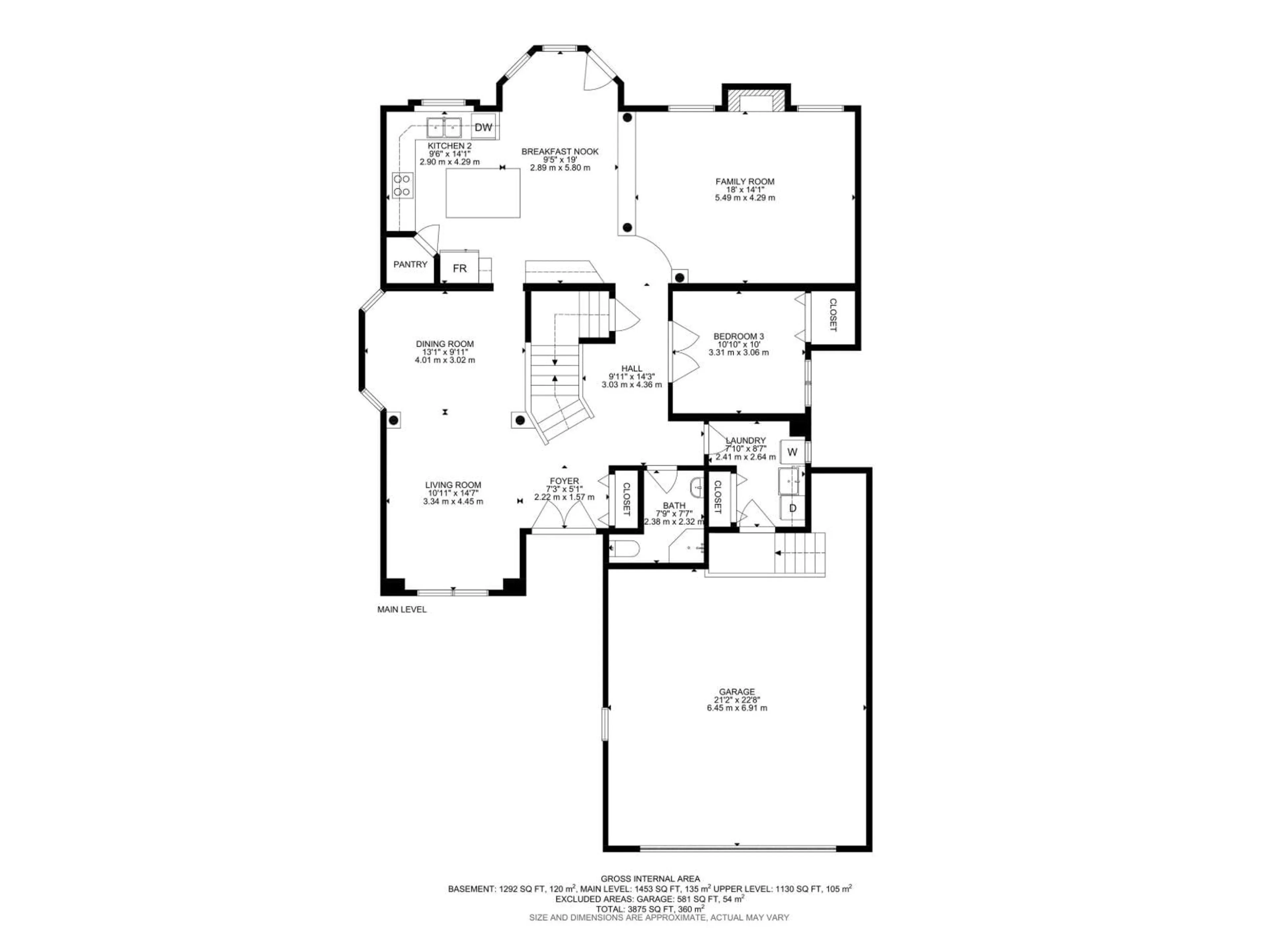 Floor plan for LI NW - 207 FALCONER LINK, Edmonton Alberta T6R2V7