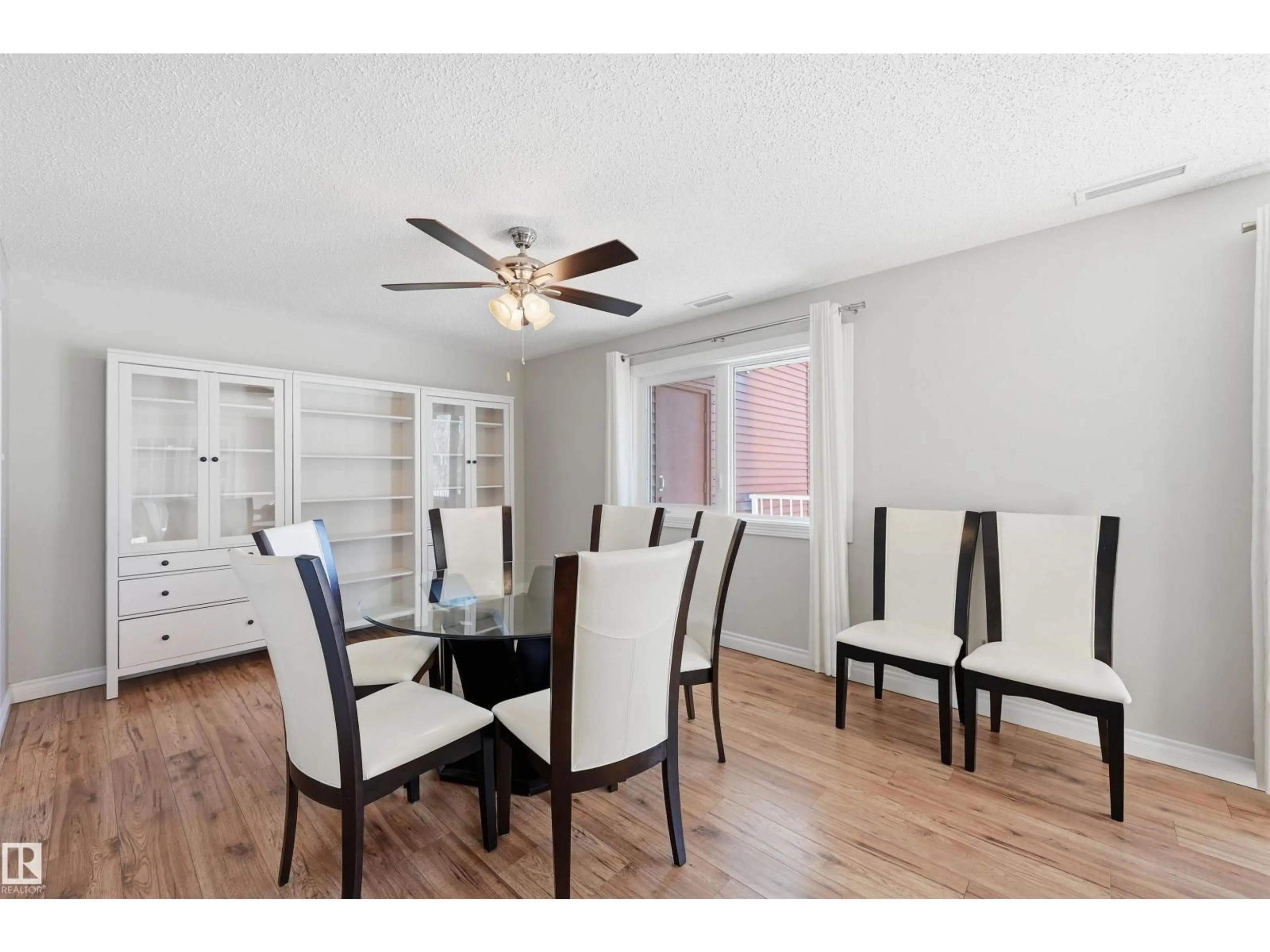 Dining room, wood/laminate floor for #204 - 14810 51 AV, Edmonton Alberta T6H5G5