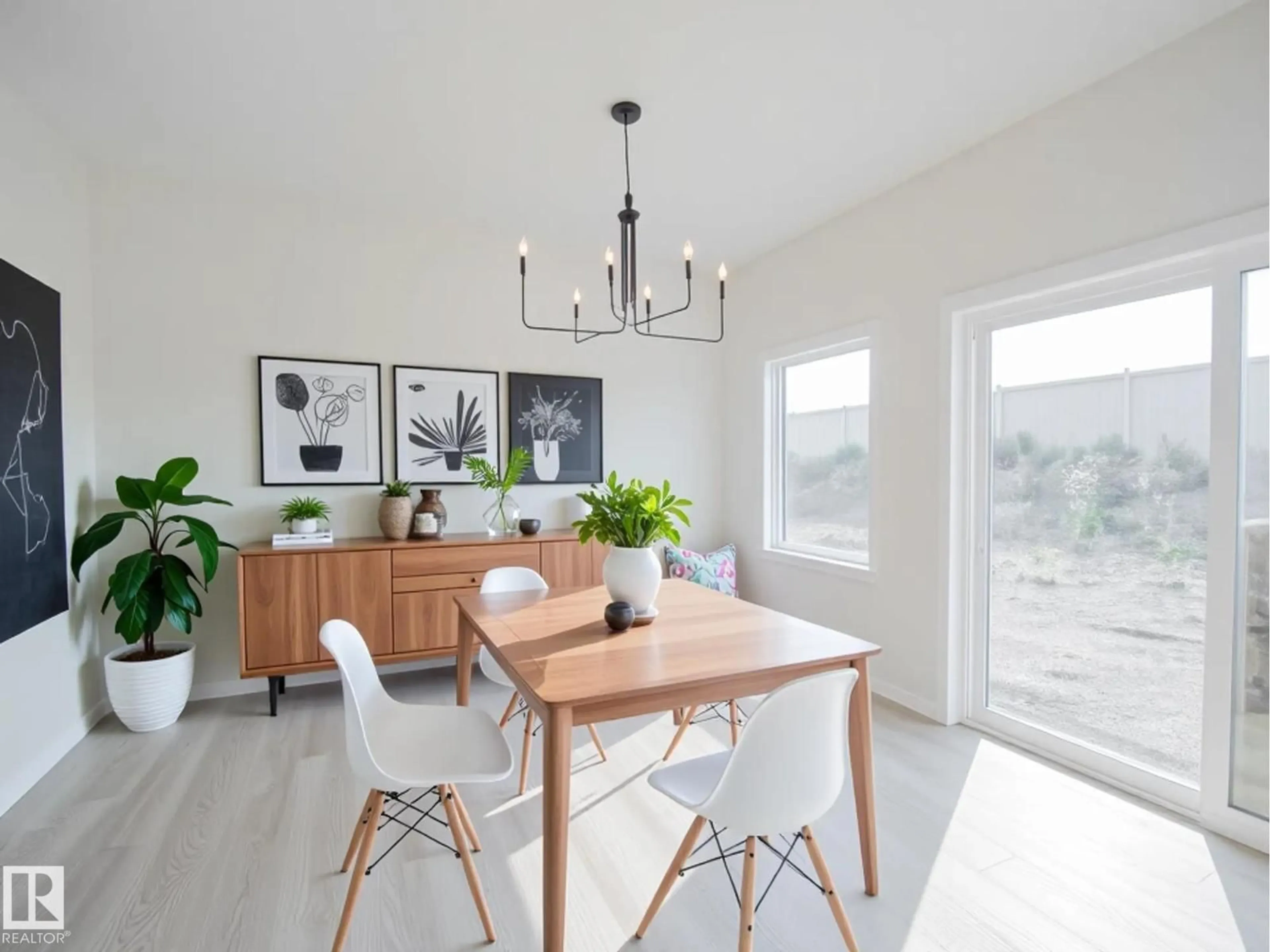Dining room, wood/laminate floor for NW - 20719 24 AV, Edmonton Alberta T6M2C4