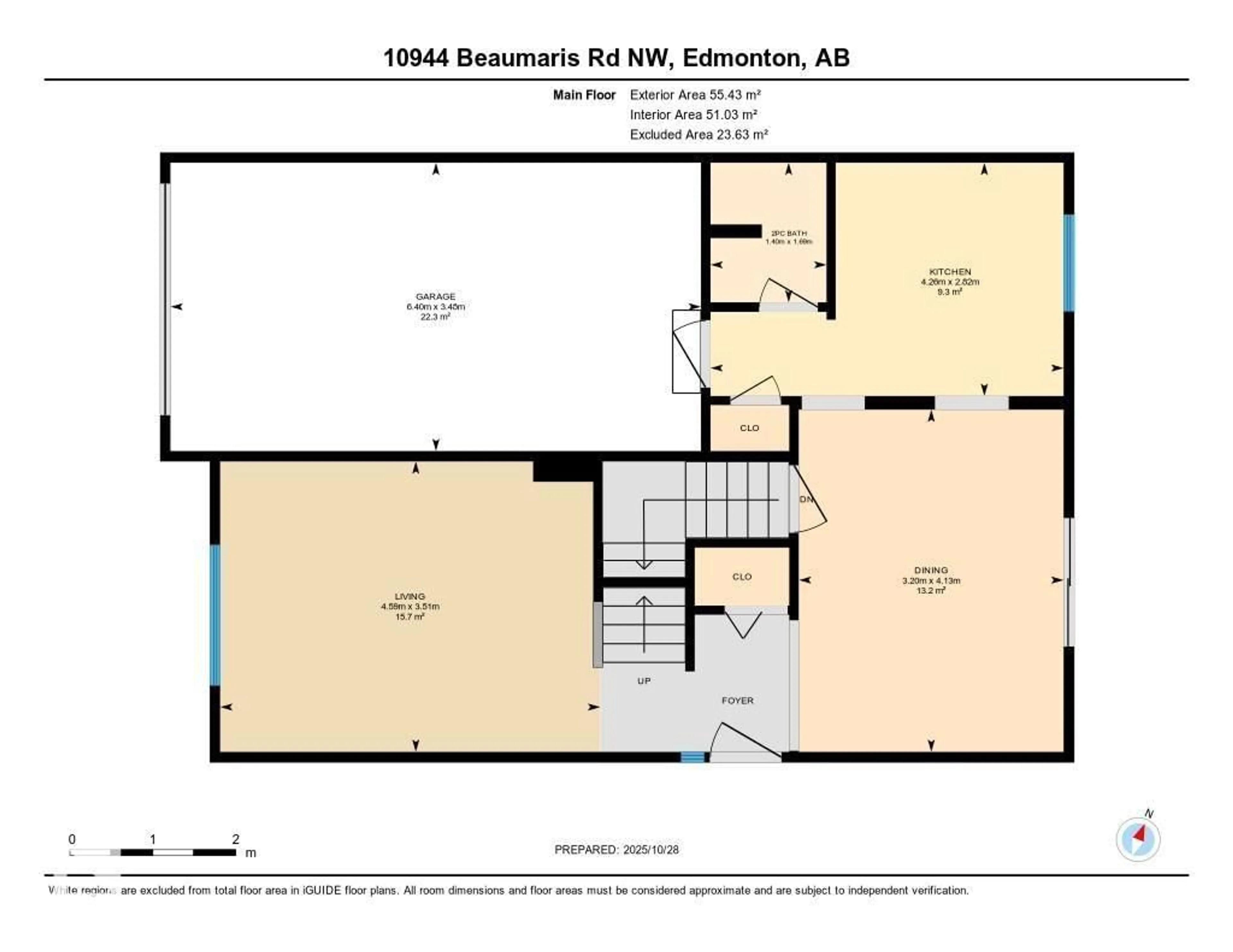 Floor plan for 10944 BEAUMARIS RD NW, Edmonton Alberta T5X1Z6