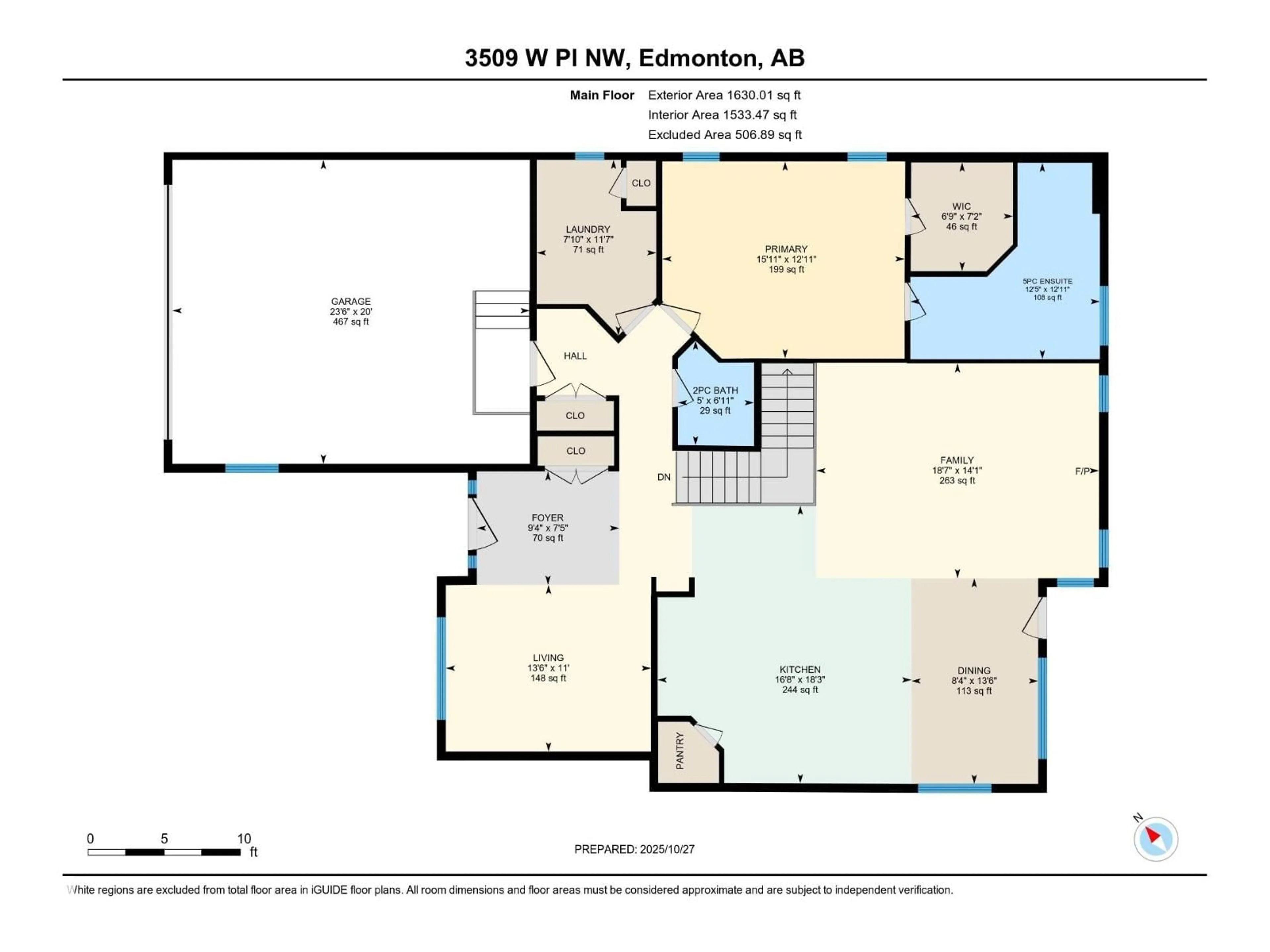 Floor plan for 3509 WEST PL NW, Edmonton Alberta T6W0T6