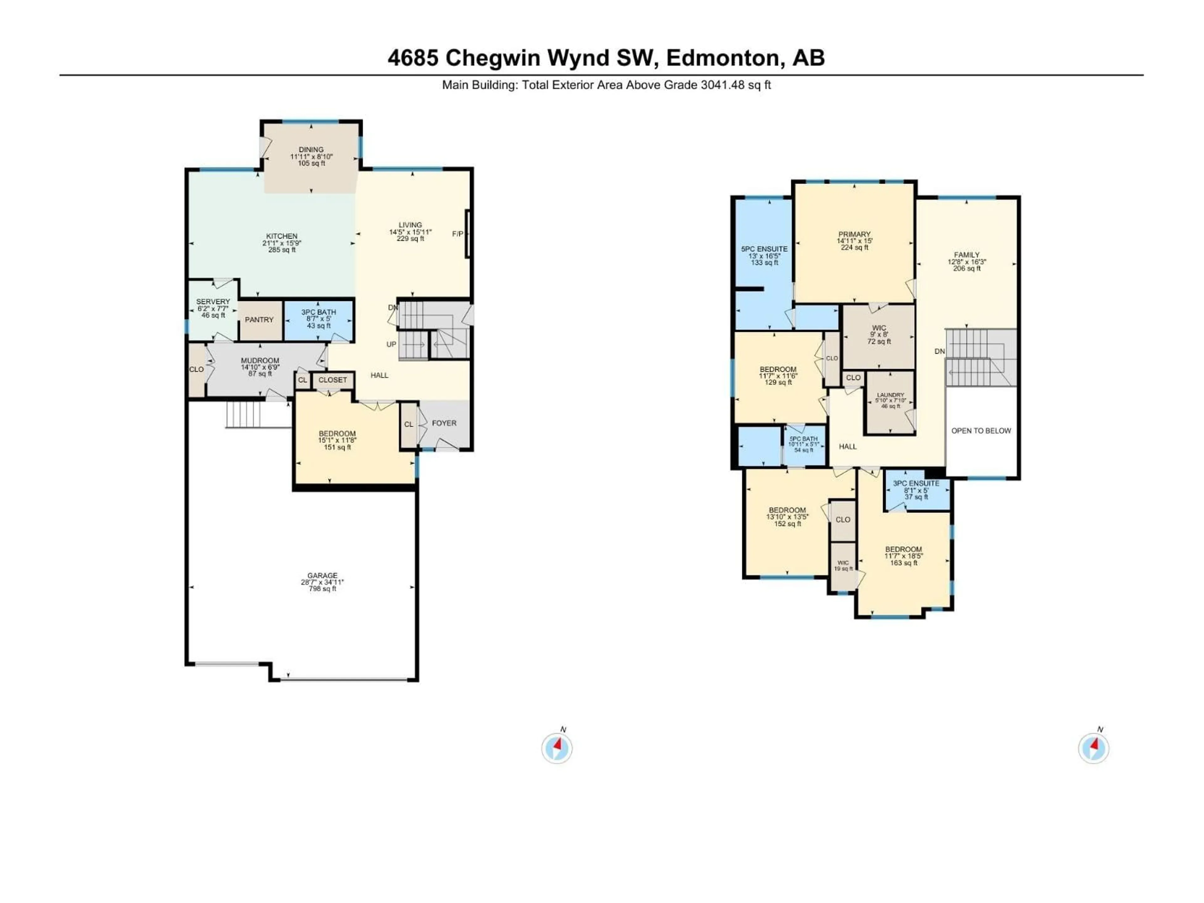 Floor plan for SW - 4685 CHEGWIN WD, Edmonton Alberta T6W4A7