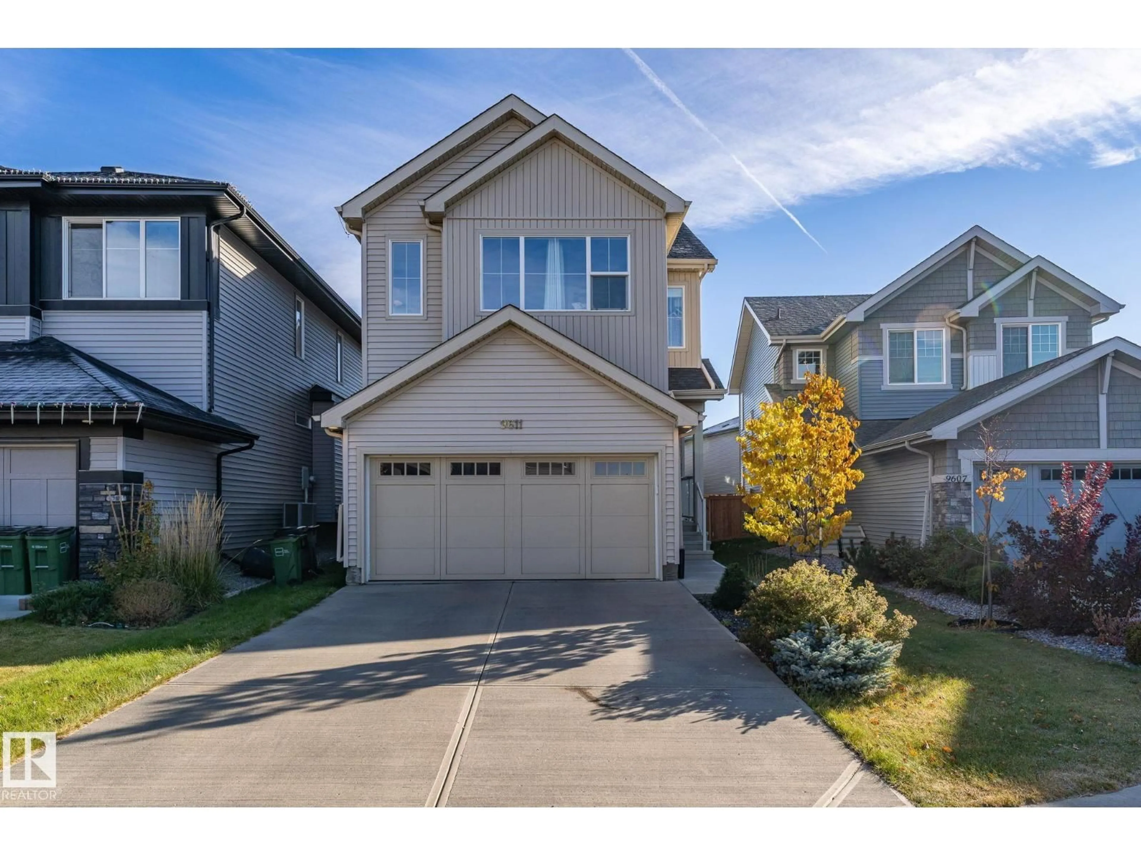 Home with vinyl exterior material, street for 9611 224 ST, Edmonton Alberta T5T7K6