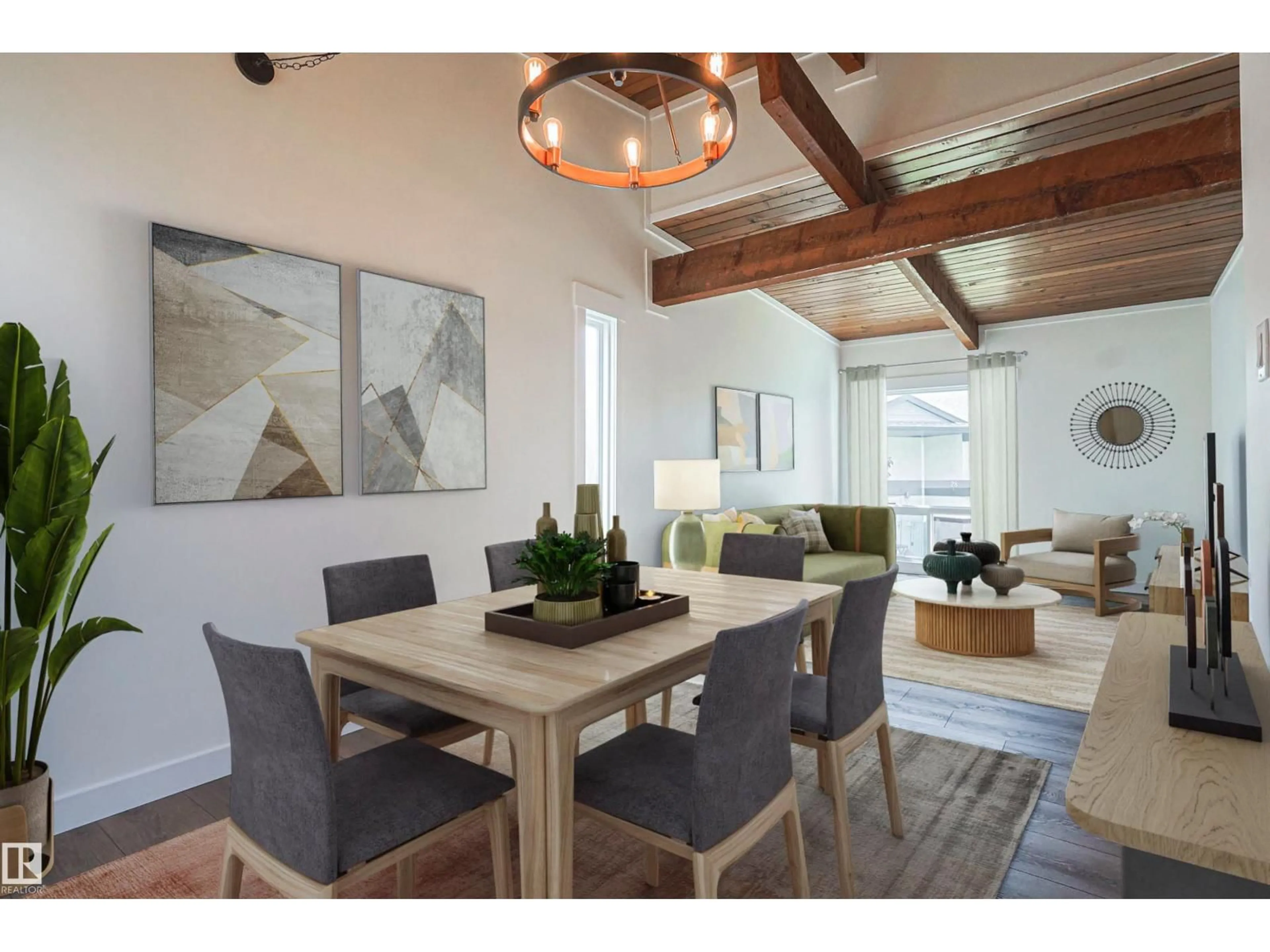 Dining room, wood/laminate floor for 22 NORTHWOODS VG, Edmonton Alberta T5X1T2