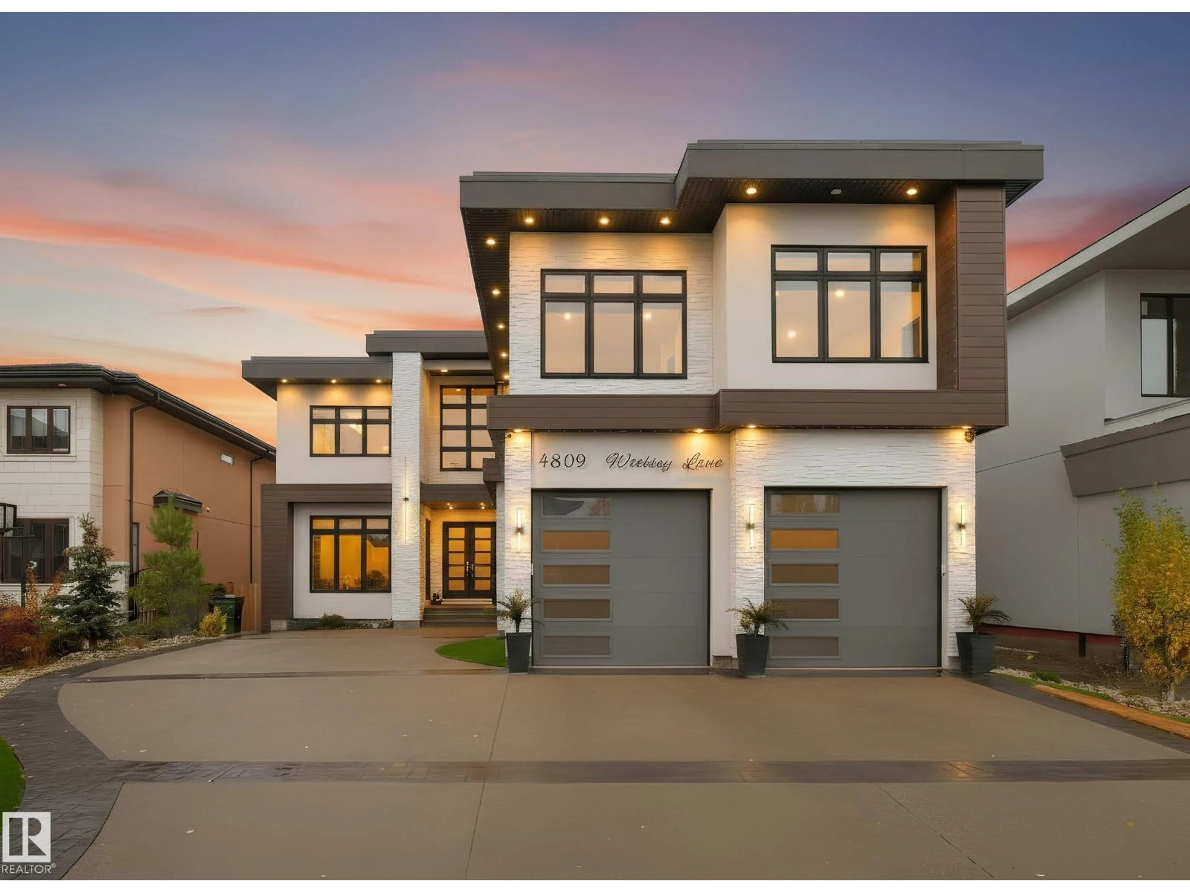 Home with brick exterior material, street for 4809 WOOLSEY LN, Edmonton Alberta T6W2B9