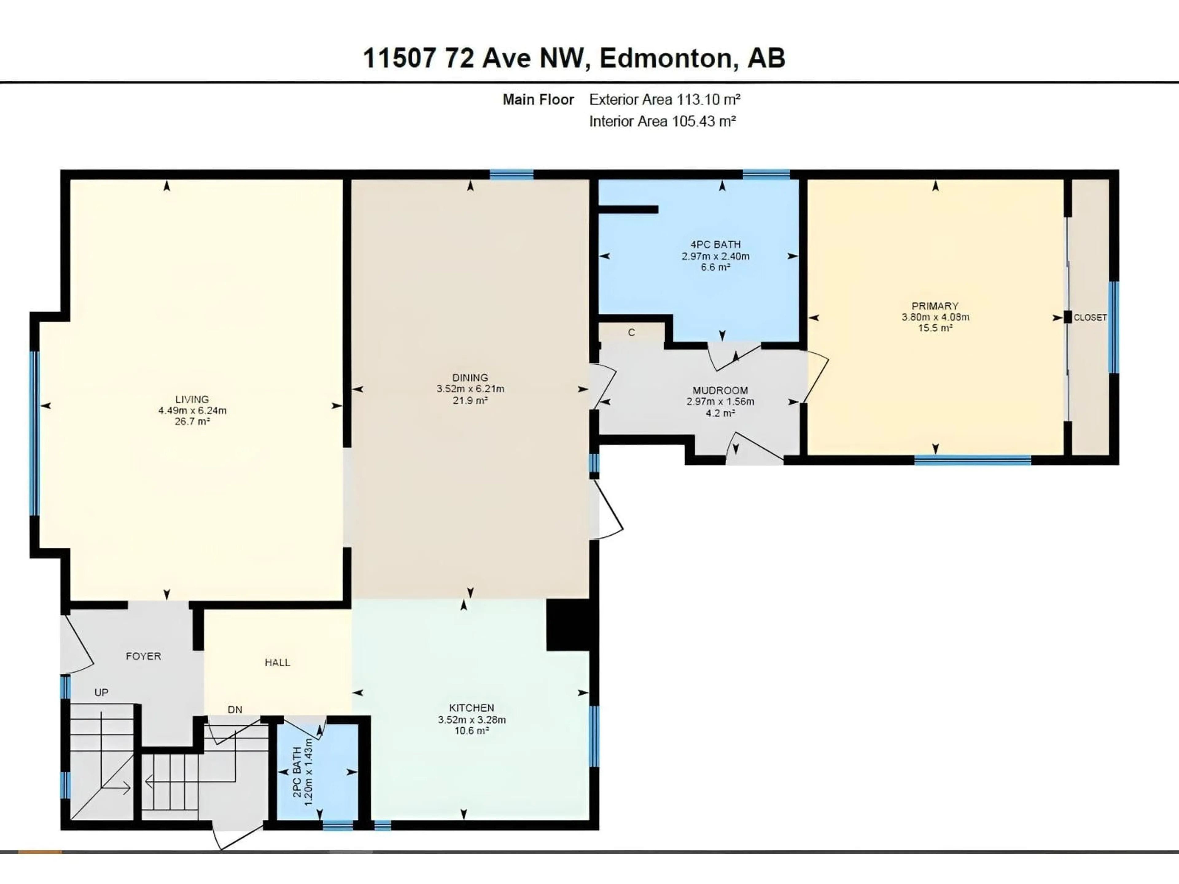Floor plan for 11507 72 AV, Edmonton Alberta T6G0B7