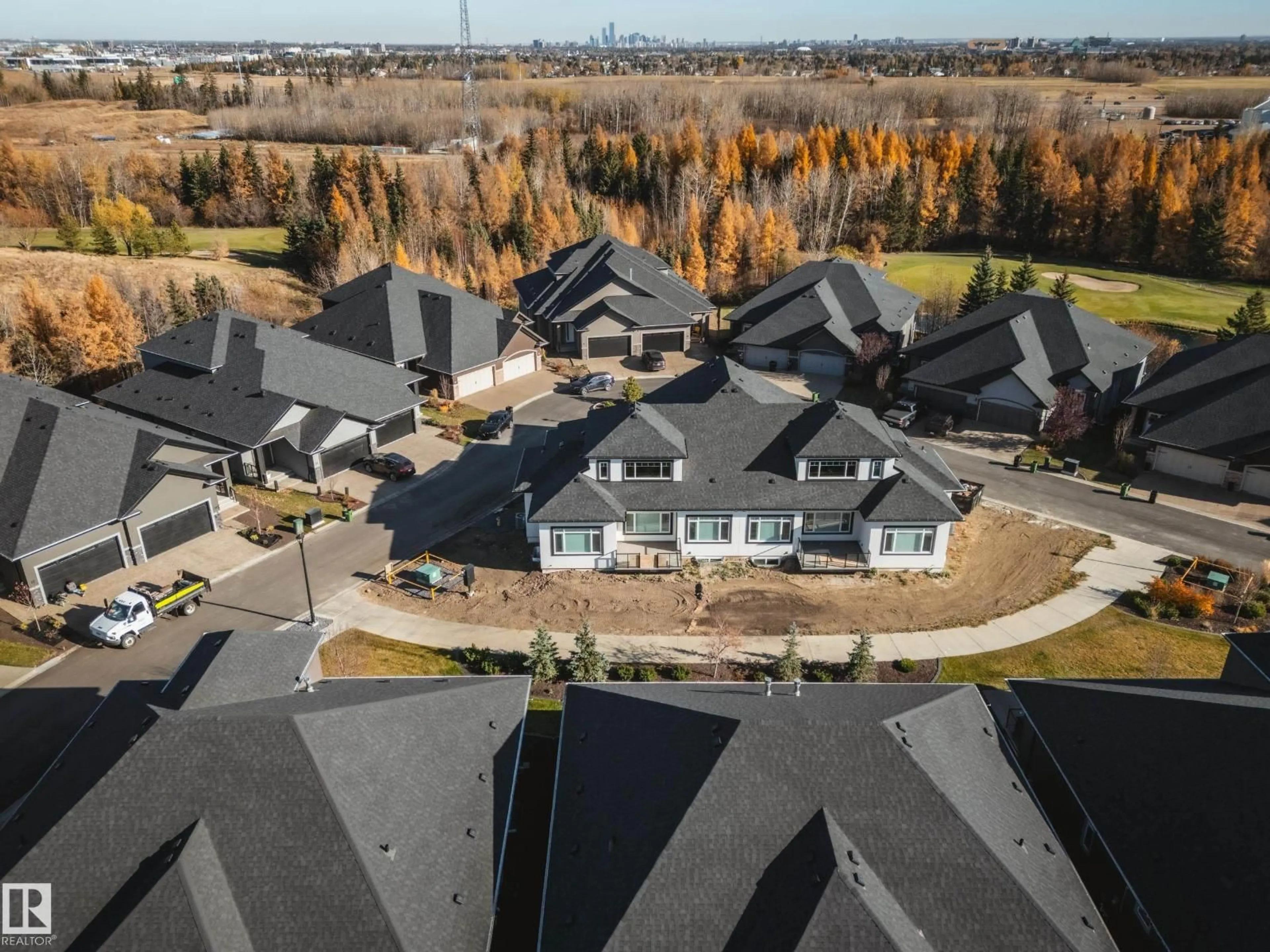 A pic from outside/outdoor area/front of a property/back of a property/a pic from drone, mountain view for #42 - 20425 93 AV NW, Edmonton Alberta T5T7C7