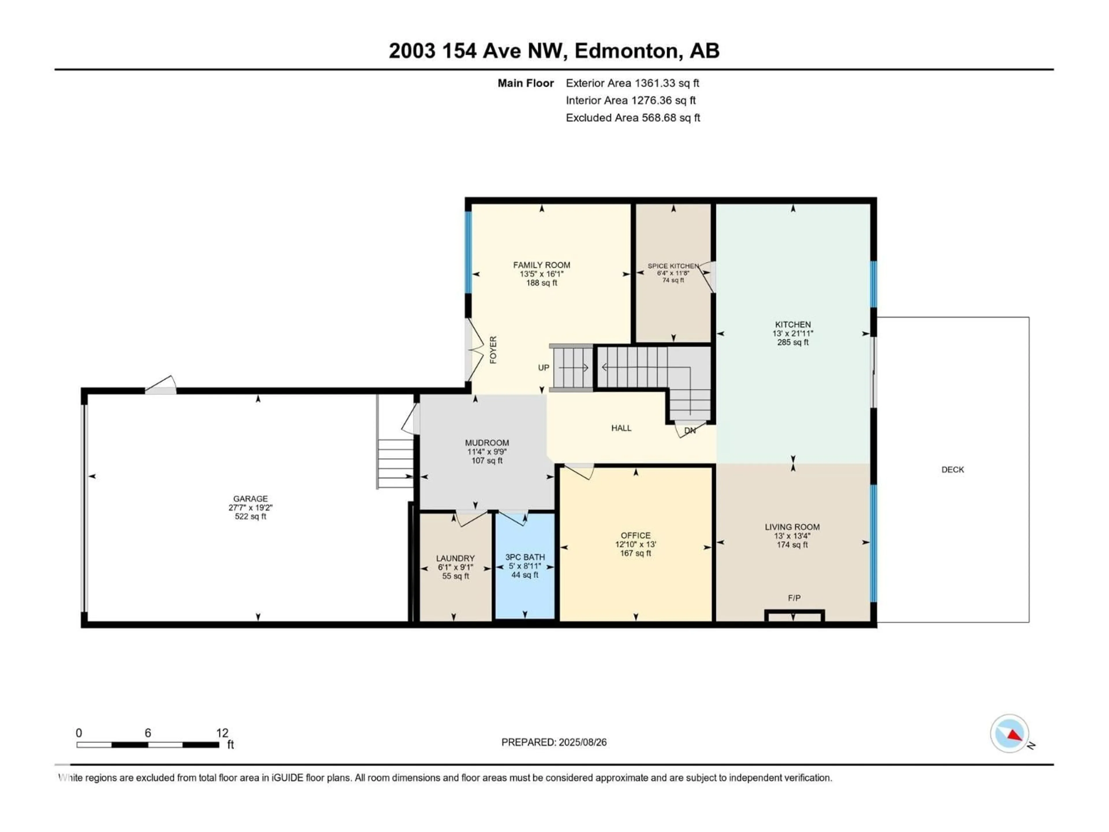 Floor plan for NW - 2003 154 AV, Edmonton Alberta T5Y4H7