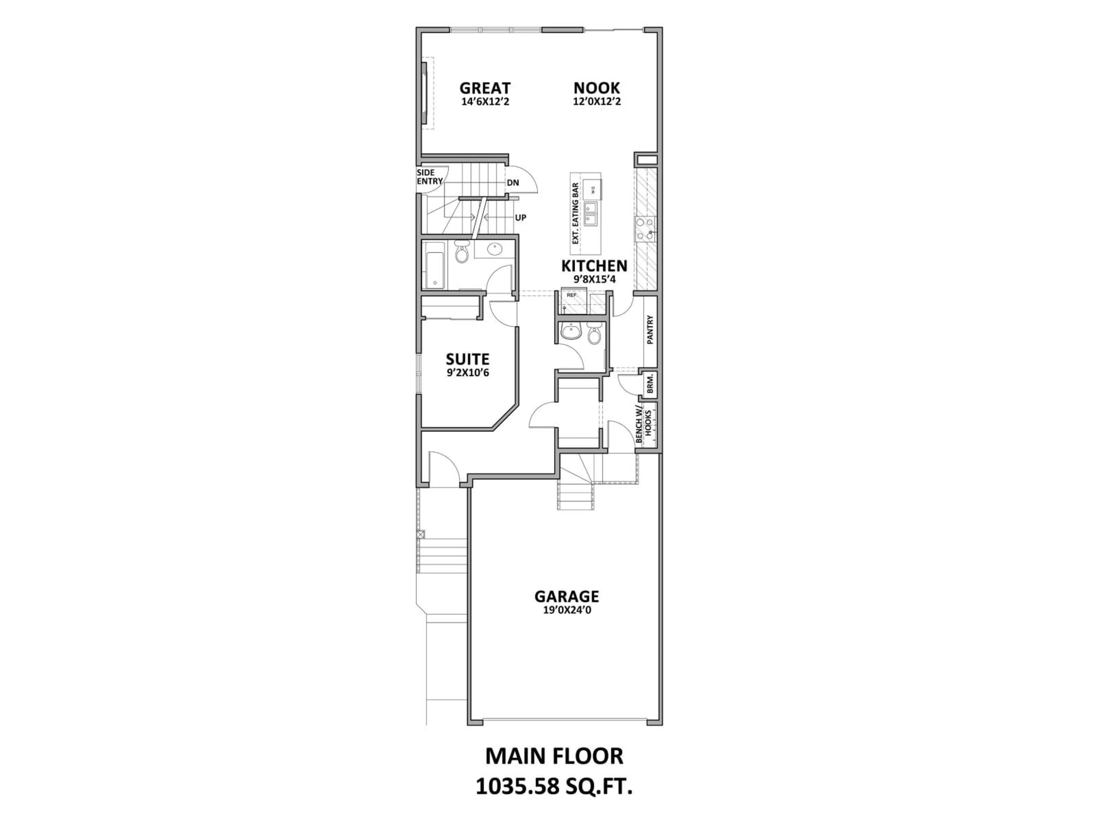 Floor plan for 19019 20 AV, Edmonton Alberta T6M3E8