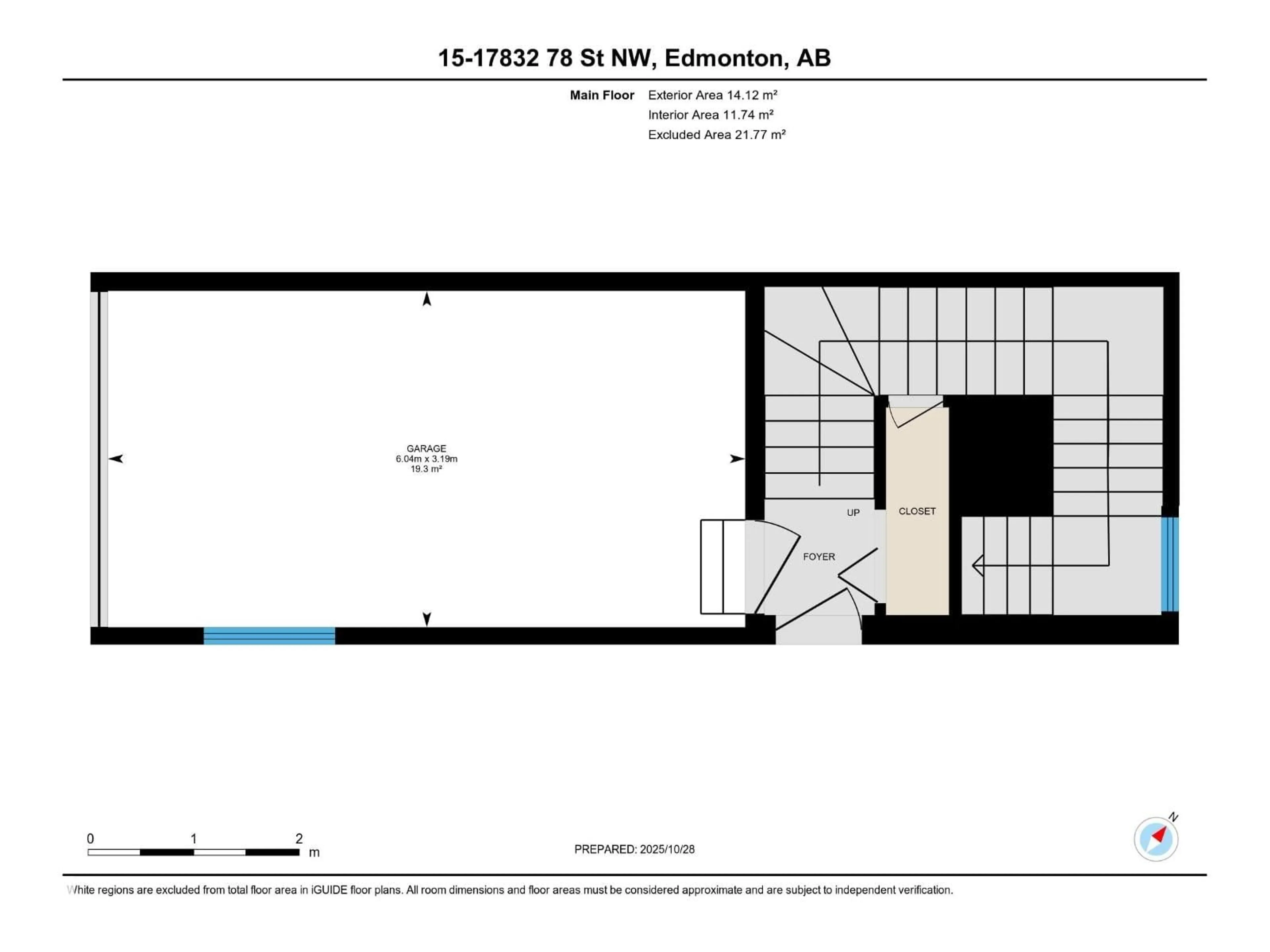 Floor plan for 15 - 17832 78 ST, Edmonton Alberta T5Z0P7
