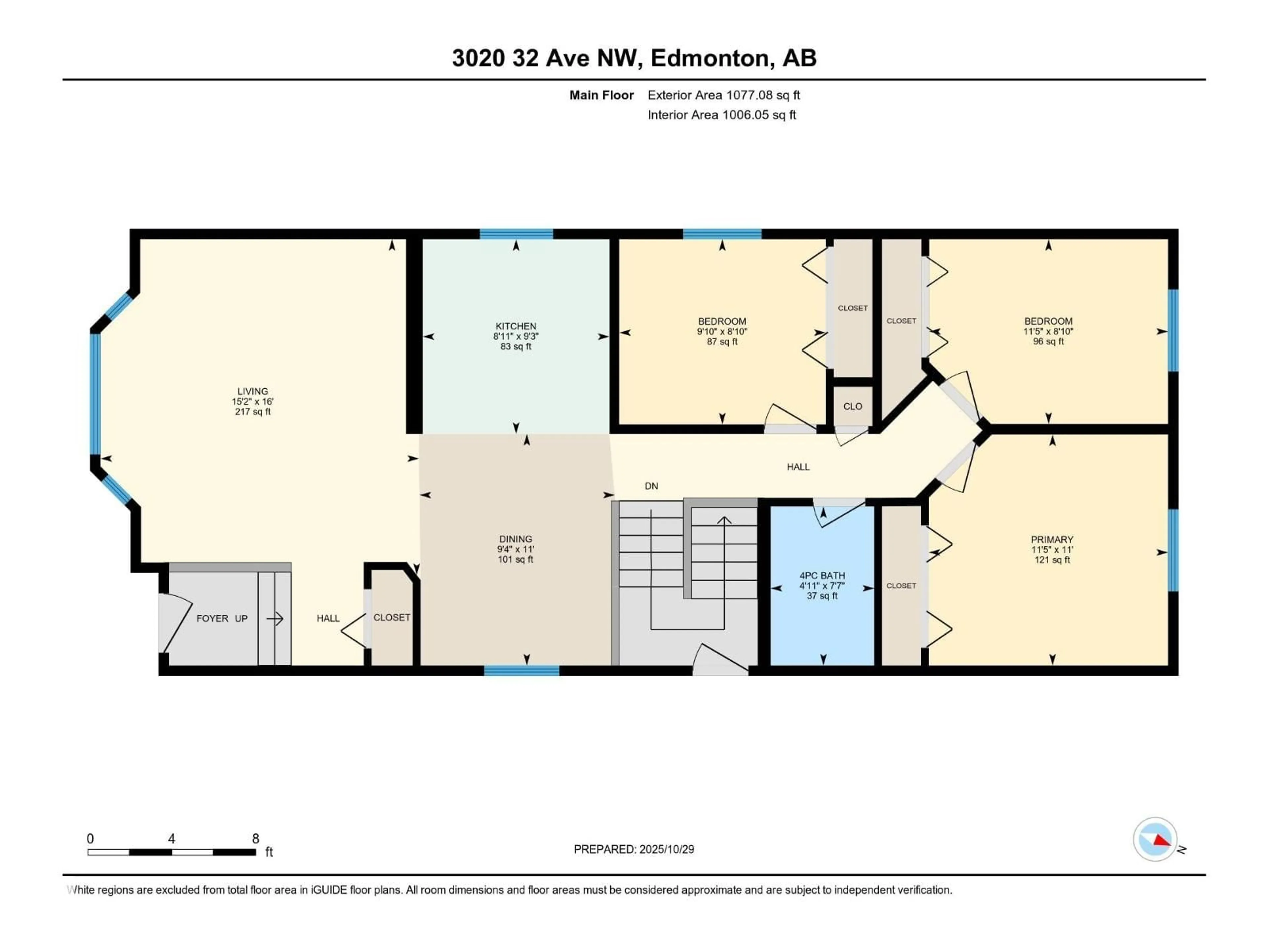 Floor plan for 3020 32 AV, Edmonton Alberta T6T1X1