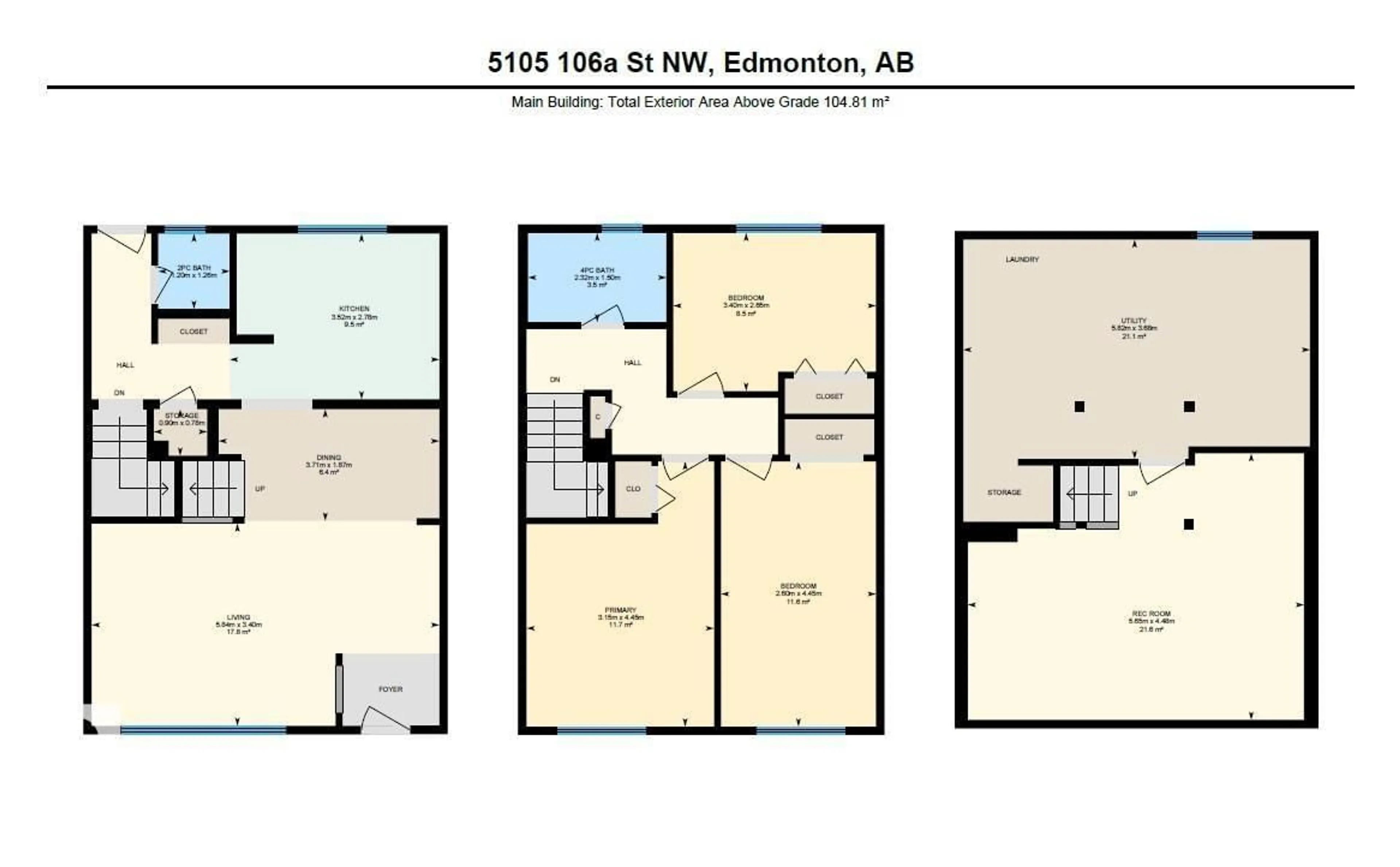 Floor plan for 5105 106A ST NW, Edmonton Alberta T6H2W6