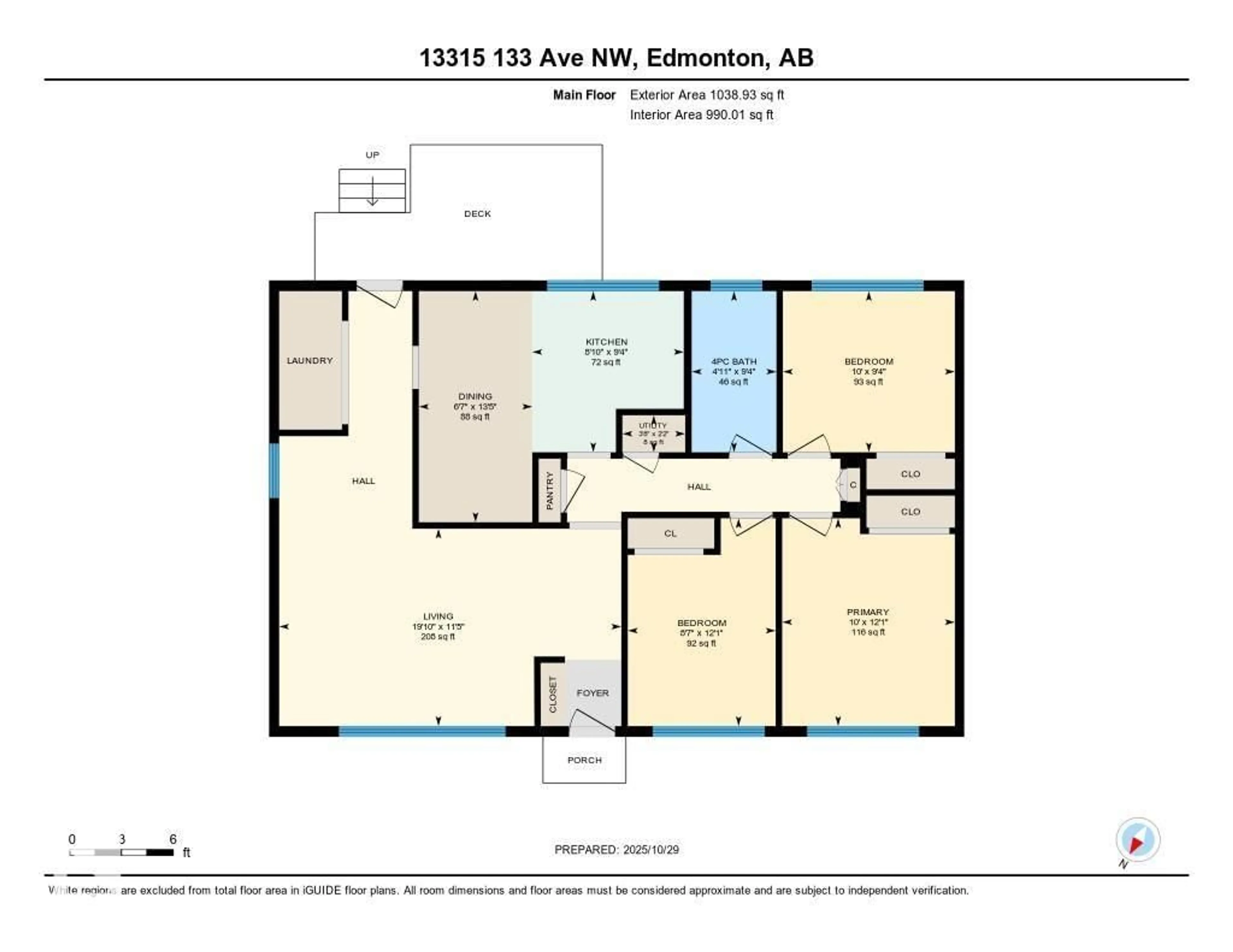 Floor plan for NW - 13315 133 AV, Edmonton Alberta T5L3S8