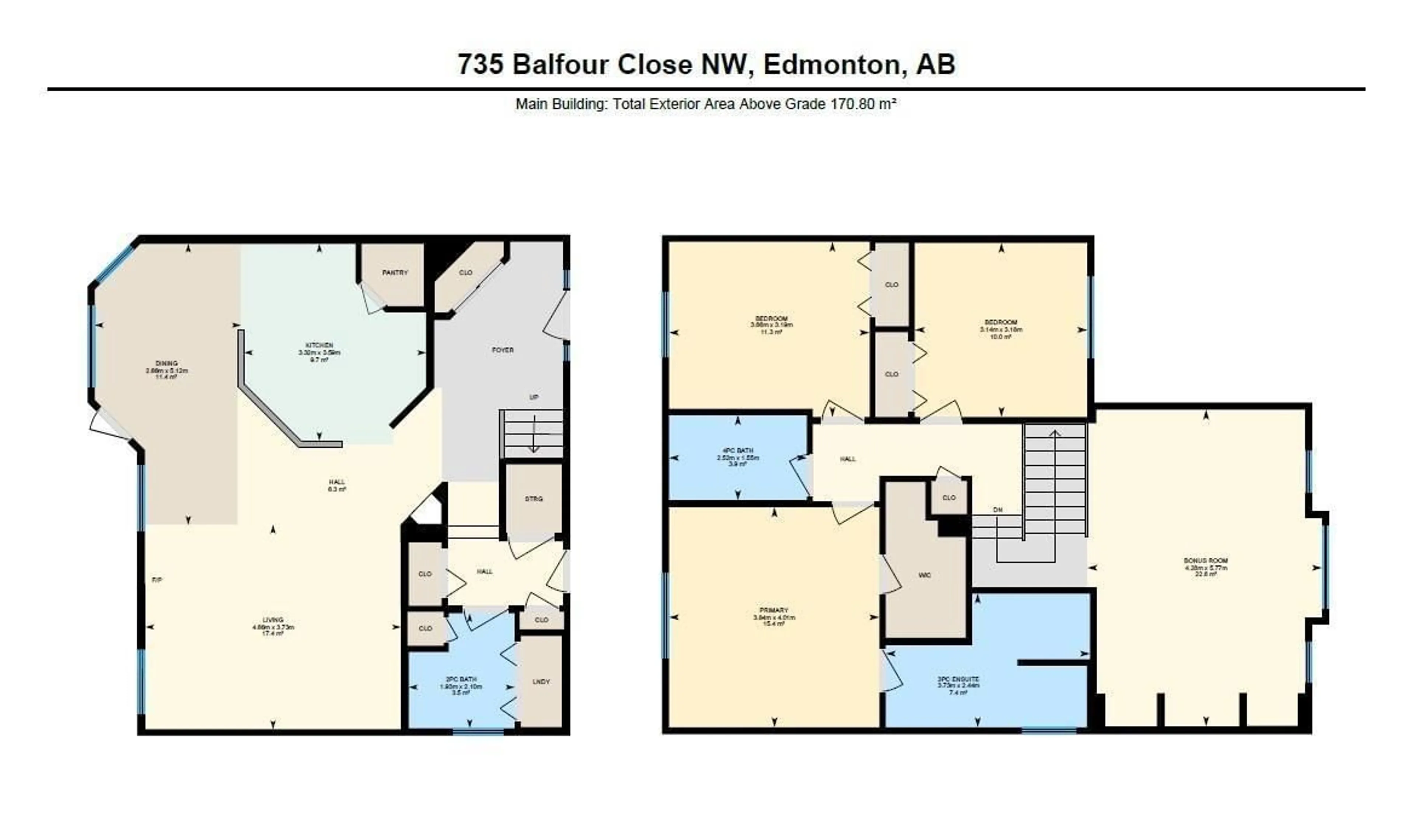 Floor plan for 735 BALFOUR CL, Edmonton Alberta T5T6H7