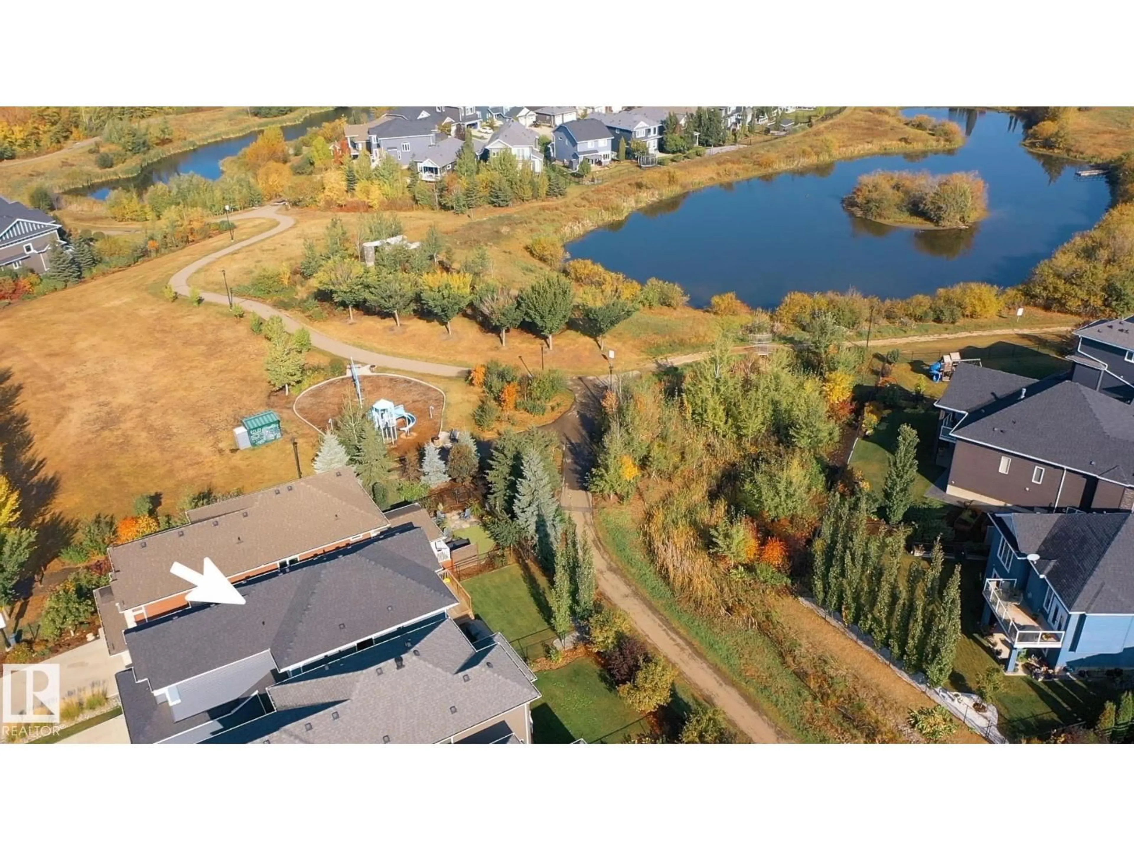 A pic from outside/outdoor area/front of a property/back of a property/a pic from drone, water/lake/river/ocean view for 1714 TANAGER CL, Edmonton Alberta T5S0M5
