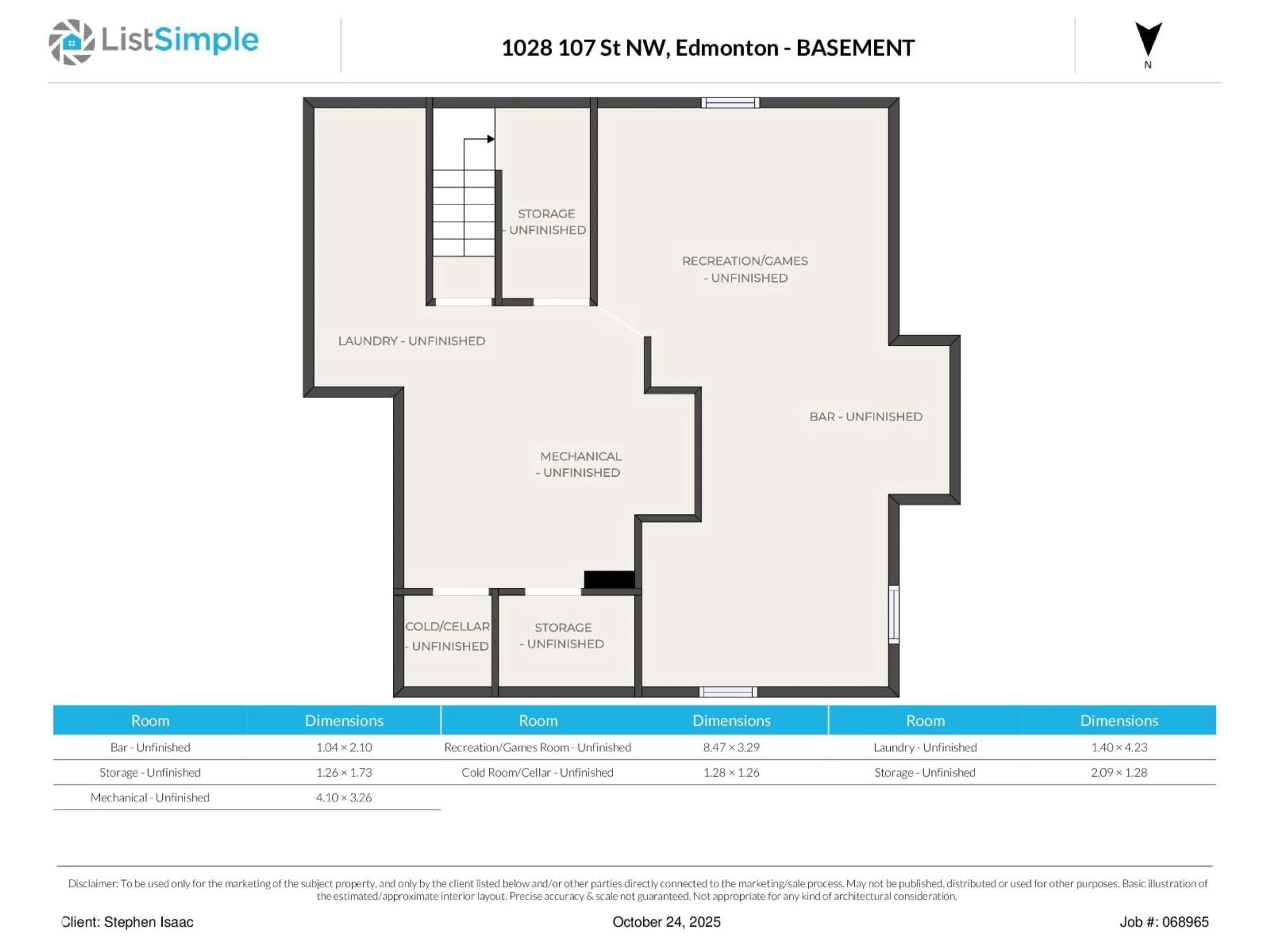 Floor plan for 1028 107 ST, Edmonton Alberta T6J6H2