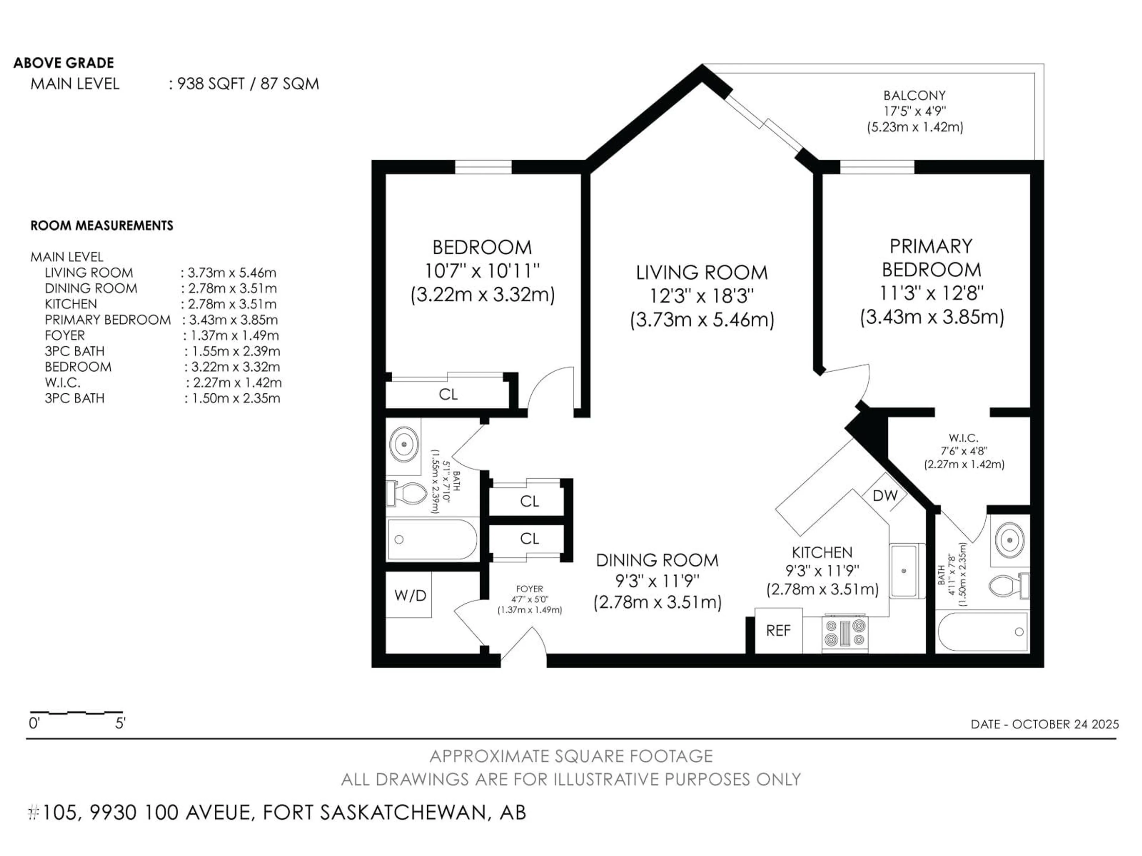 Floor plan for 105 - 9930 100, Fort Saskatchewan Alberta T8L4P3